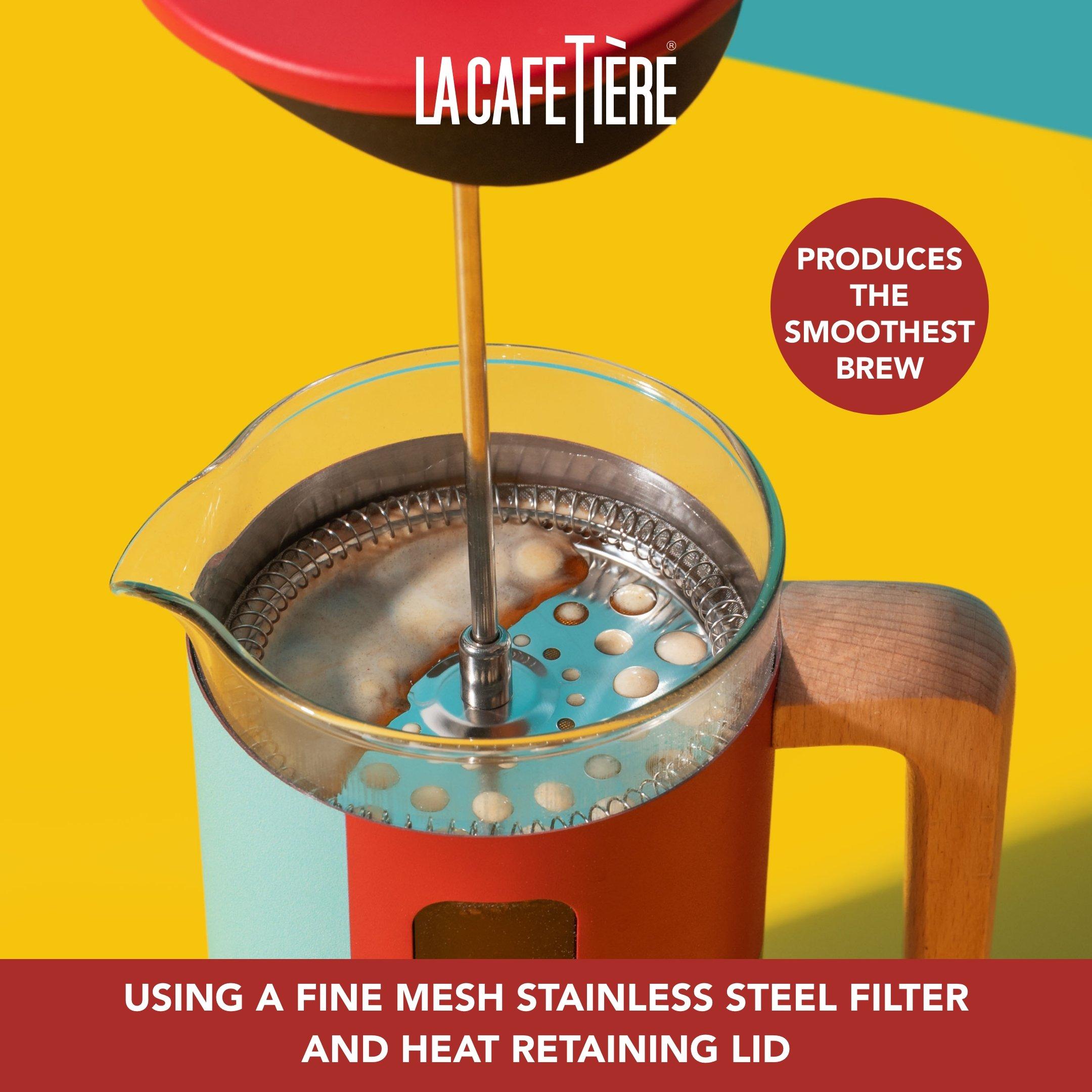 Red - La Cafetiere - Pisa 8 Cup 1L Stainless Steel Cafetiere - 3