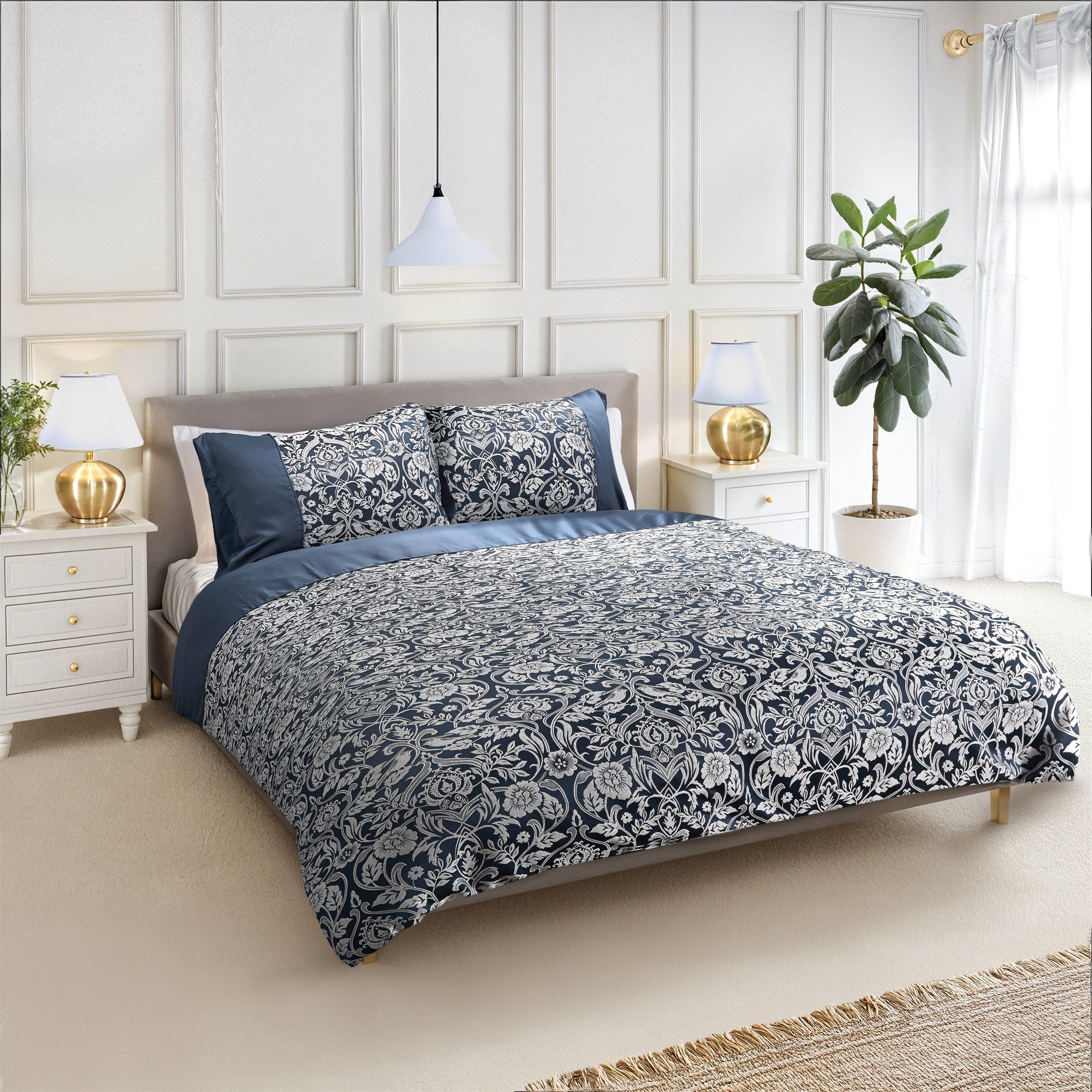 Navy Blue - Emma Barclay - Duvet Set Embellished Jacquard Eden - 1