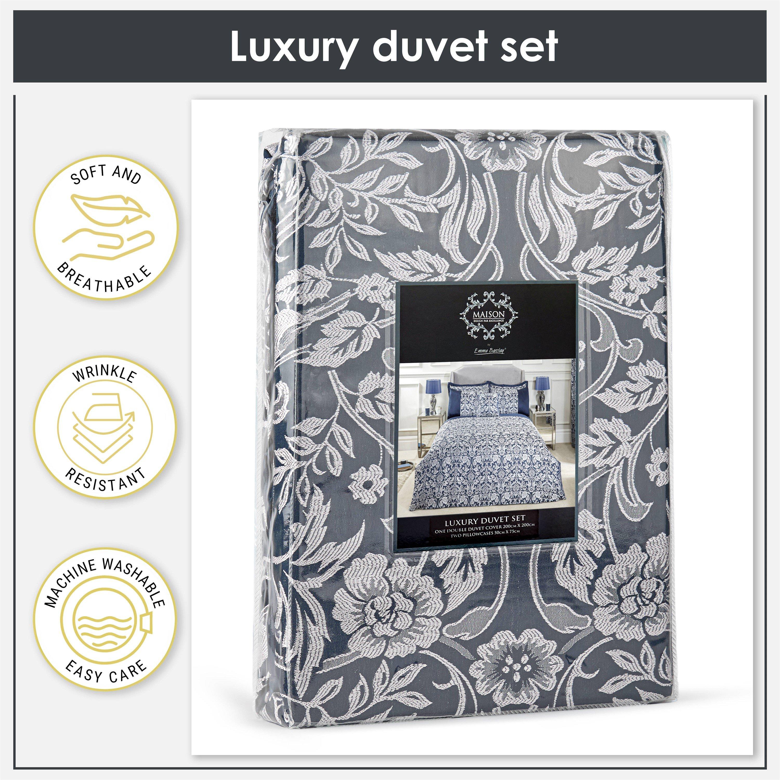Navy Blue - Emma Barclay - Duvet Set Embellished Jacquard Eden - 2