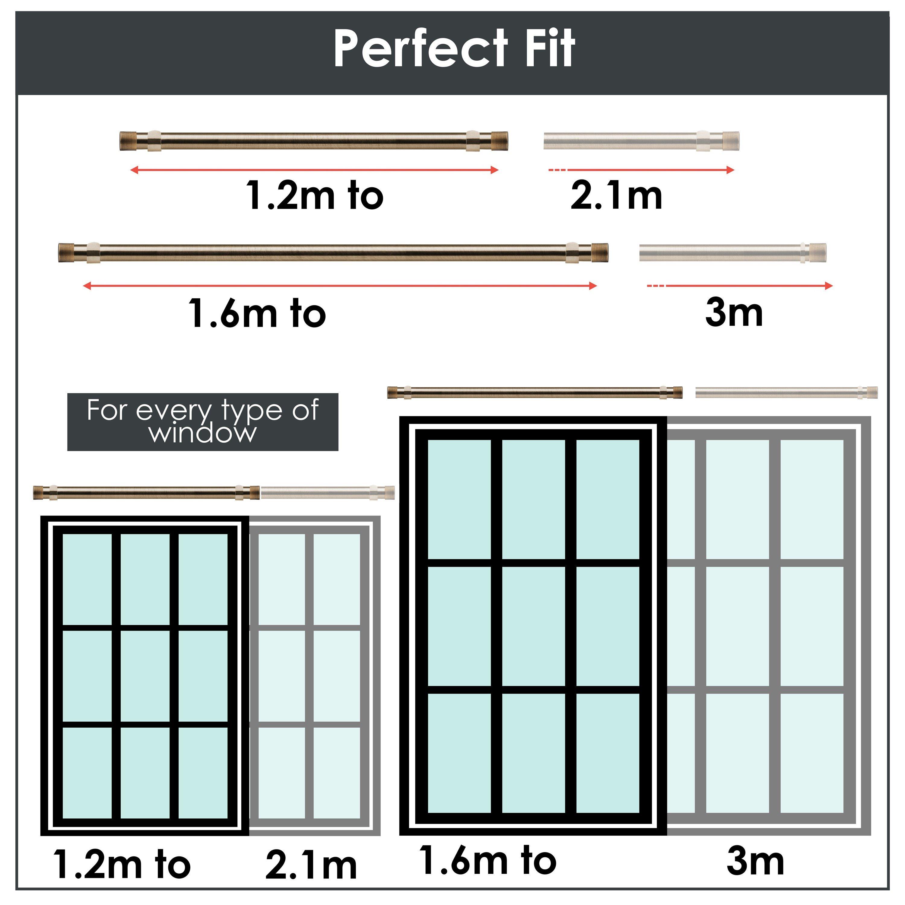 Antique Brass - Emma Barclay - Curtain Pole Extendable Full Stop - 4