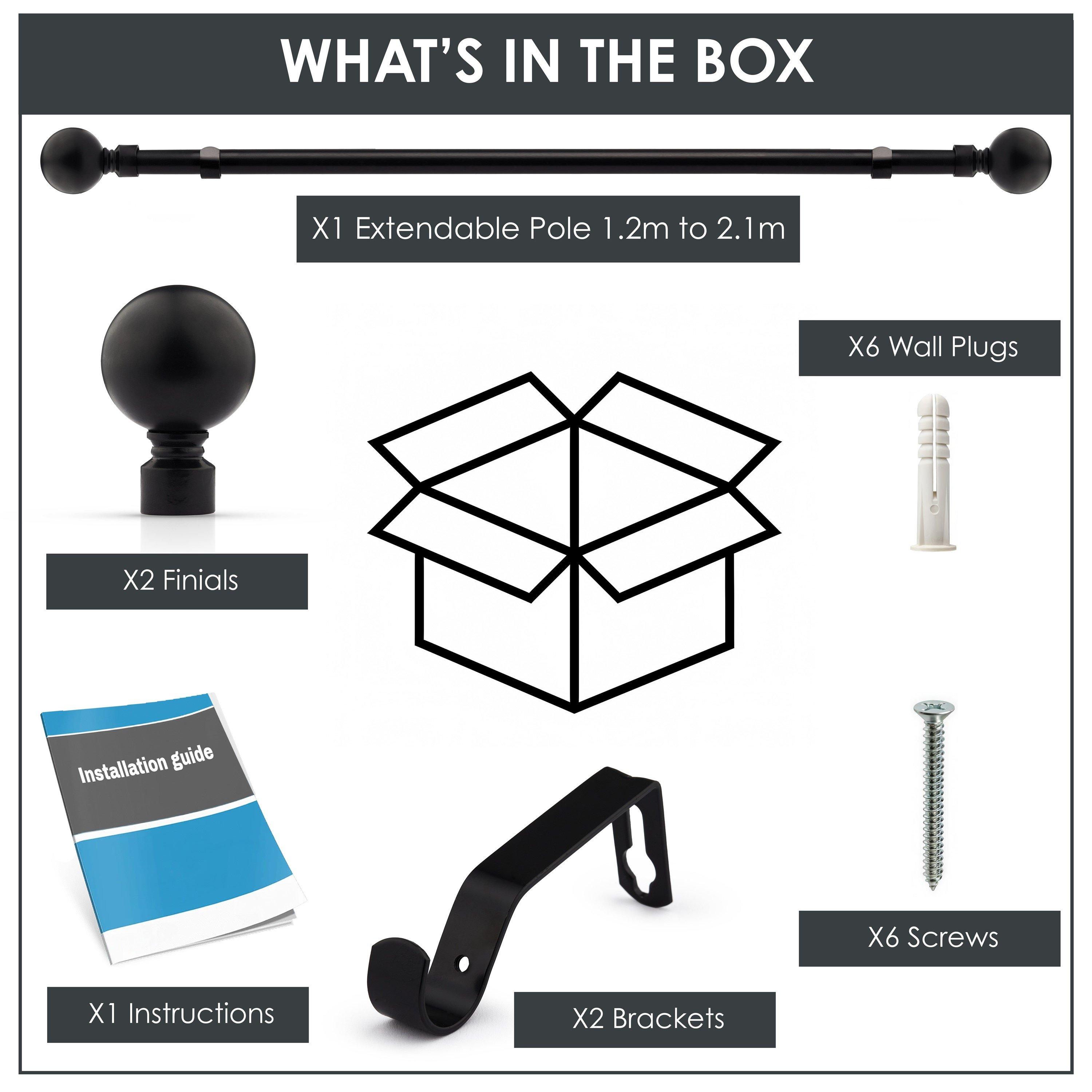 Matt Black - Emma Barclay - Curtain Pole Extendable Ball - 3