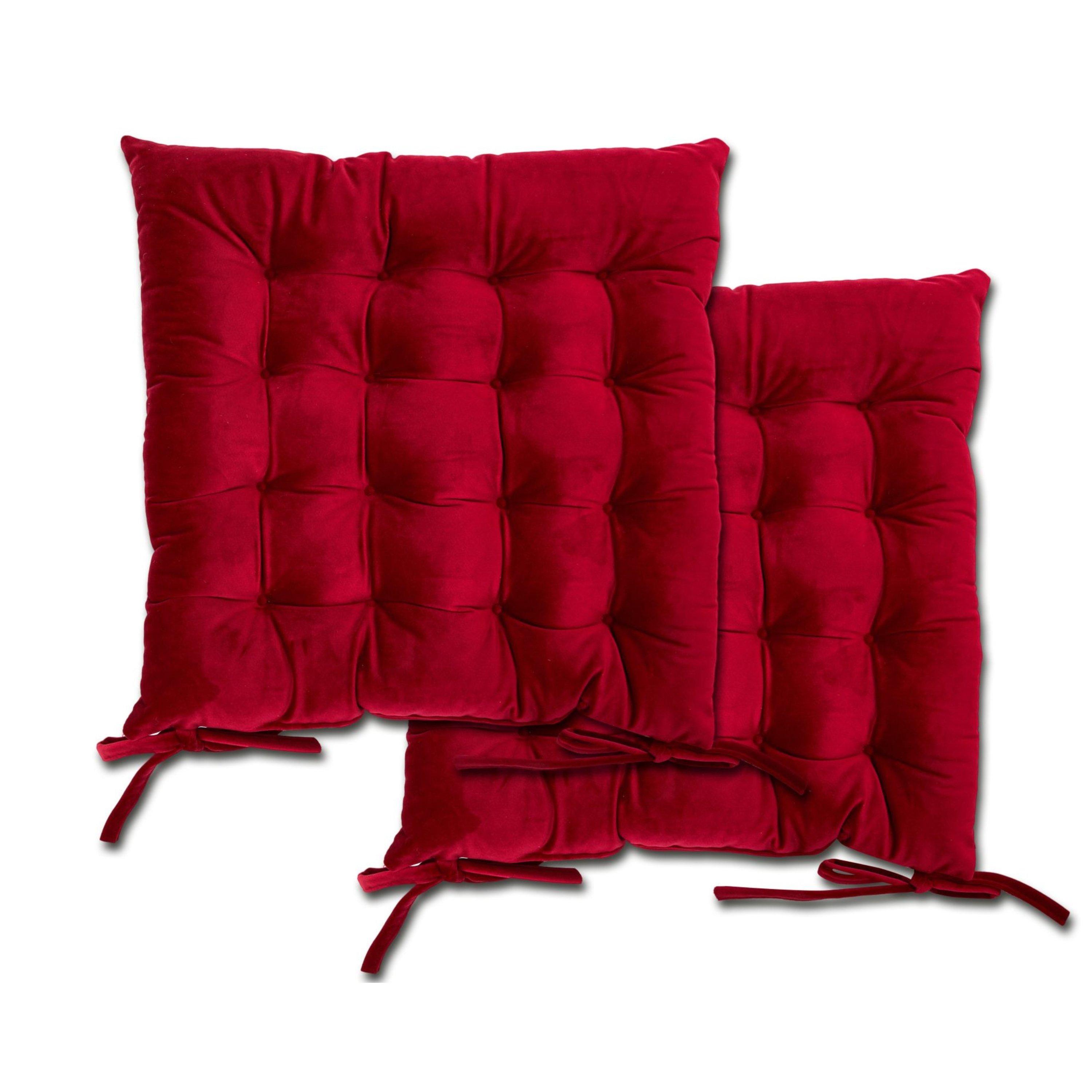 Red - Emma Barclay - Seat Pad Soft Velvet Holland - 1