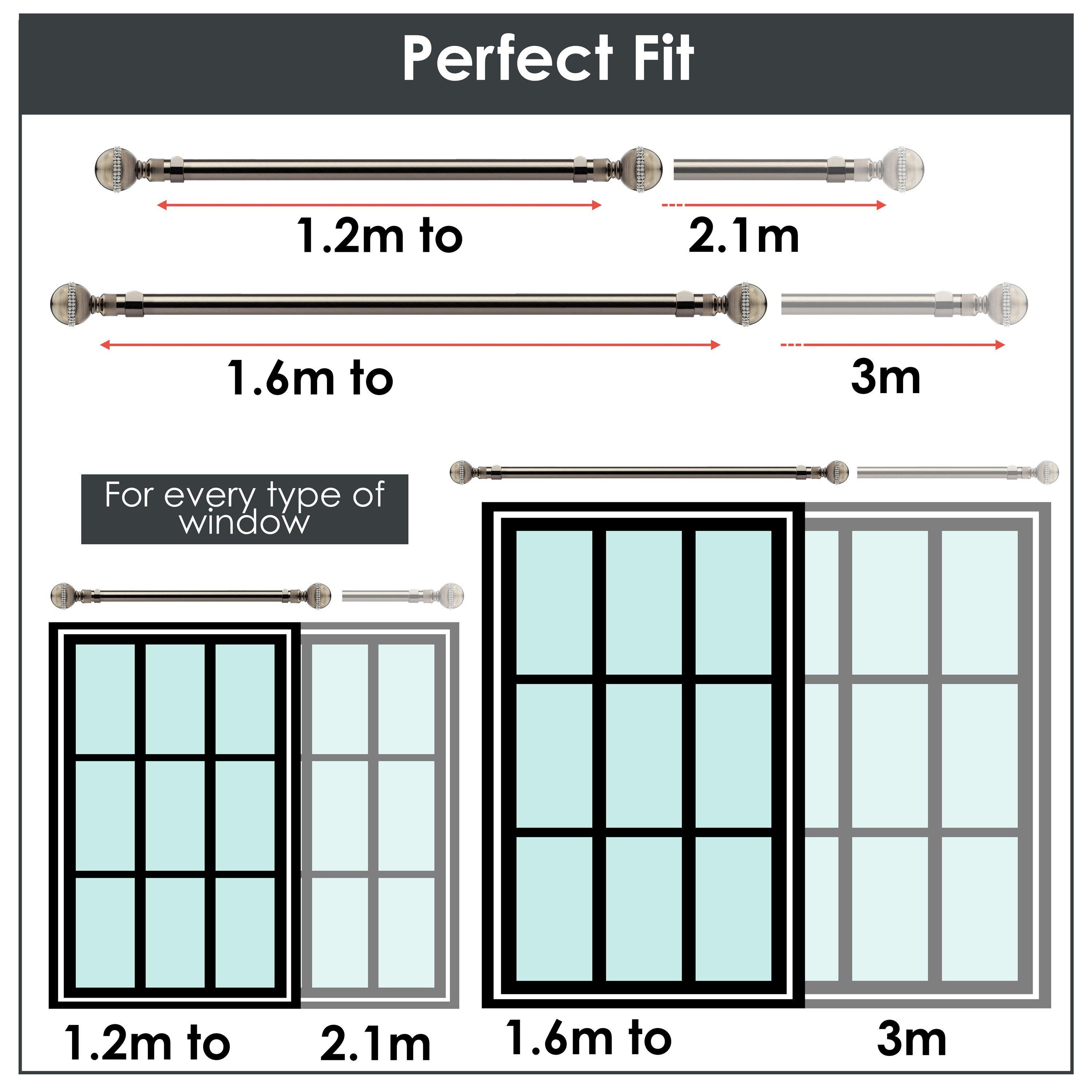 Black Silk - Emma Barclay - Curtain Pole with Rings Extendable Bling - 2