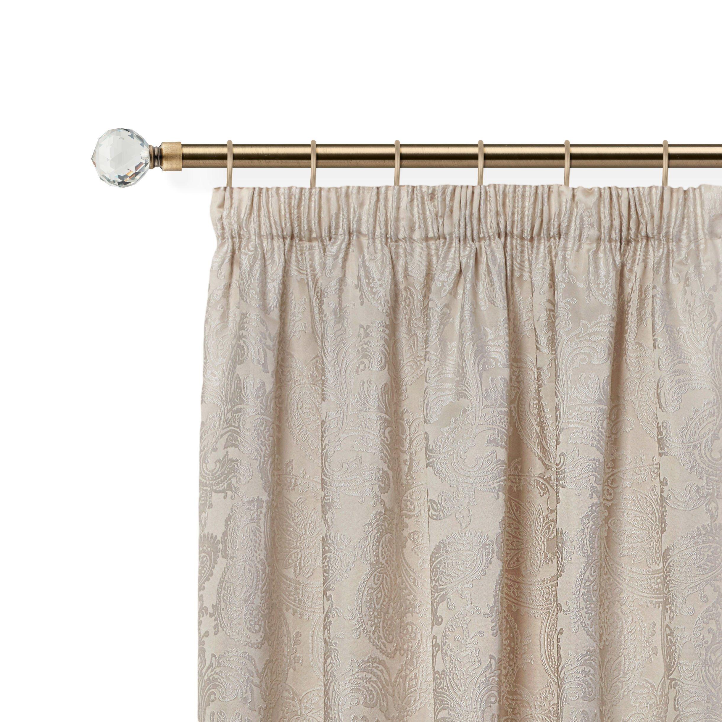 Antique Brass - Emma Barclay - Curtain Pole with Rings Extendable Crystal - 3