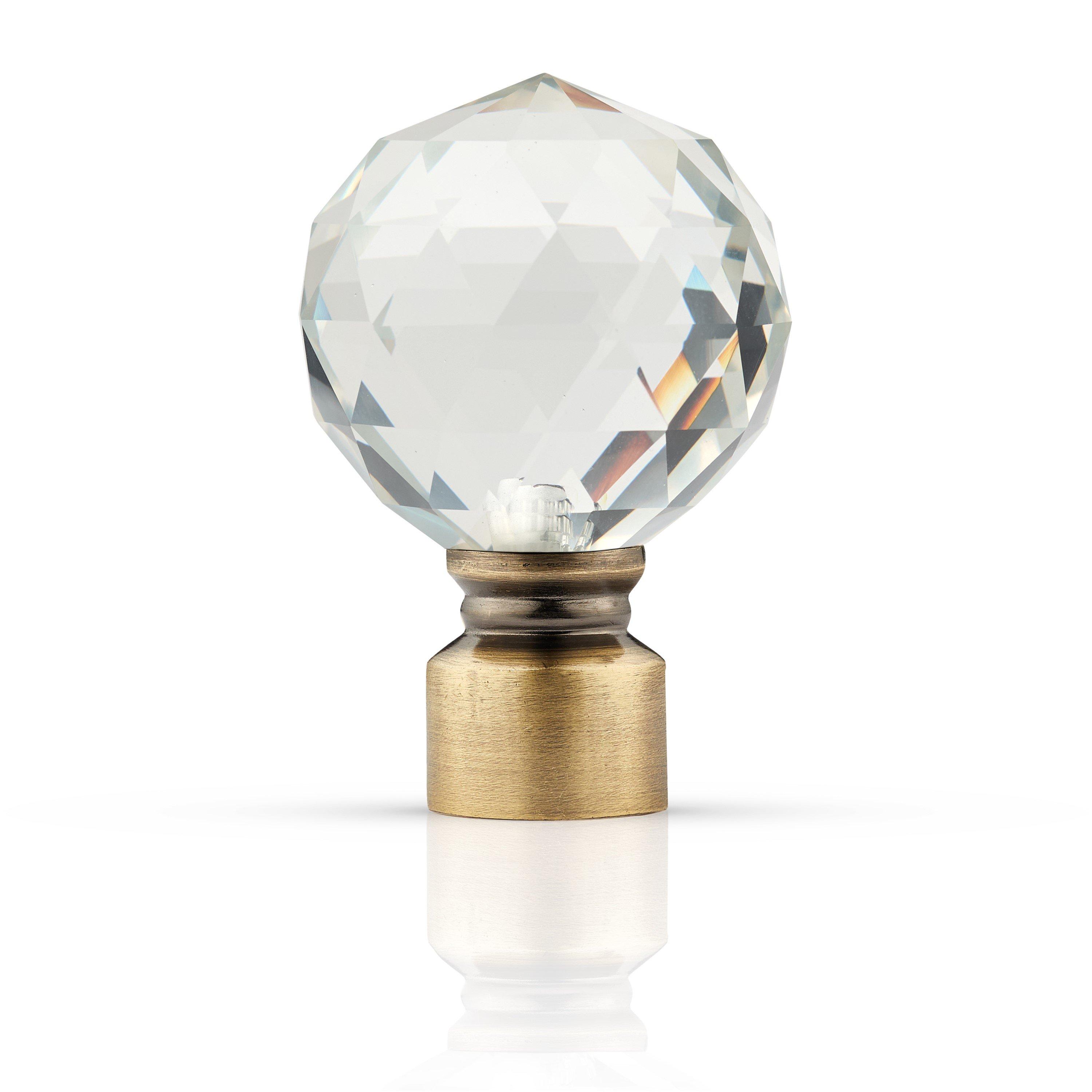 Antique Brass - Emma Barclay - Curtain Pole with Rings Extendable Crystal - 5