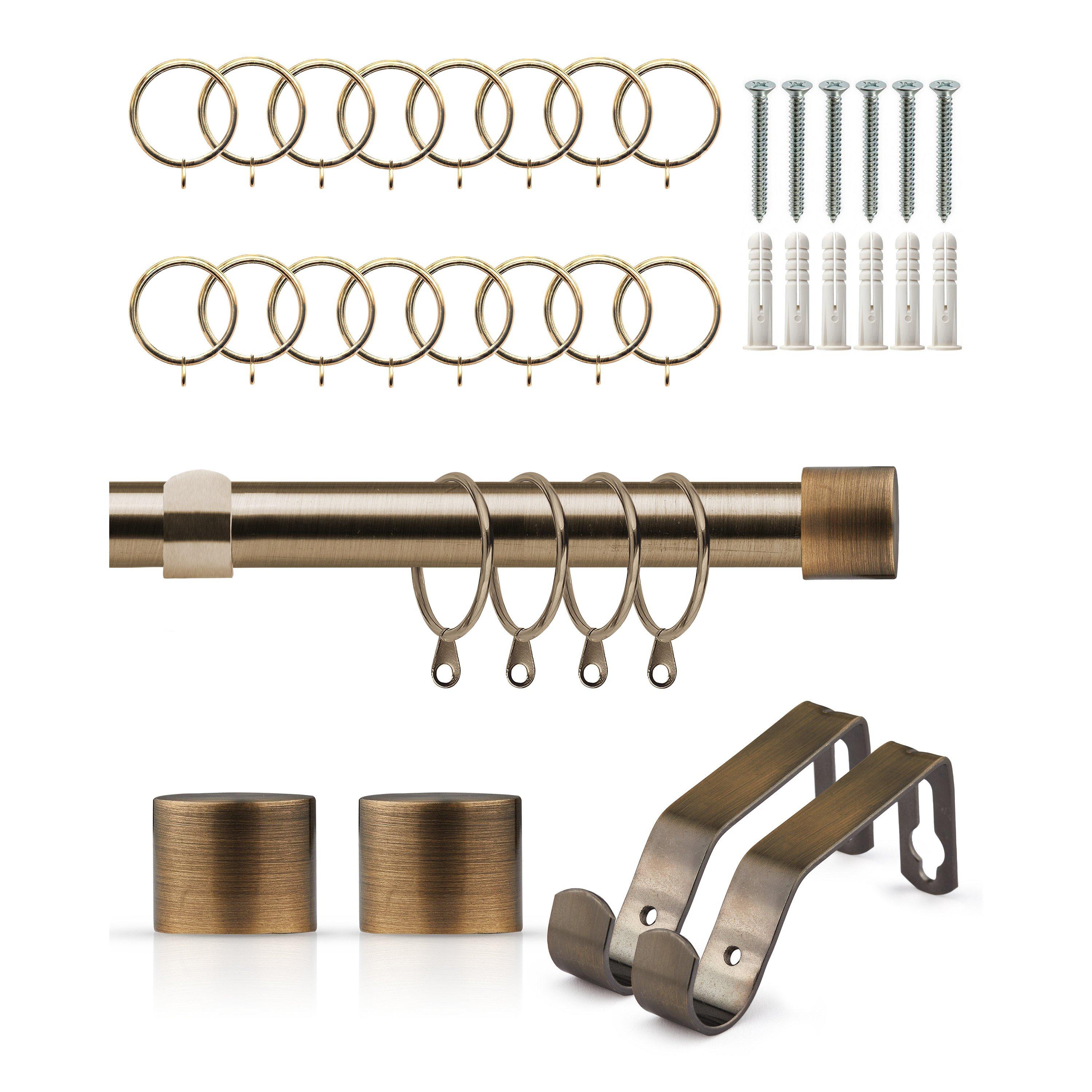 Curtain Pole with Rings Extendable Full Stop