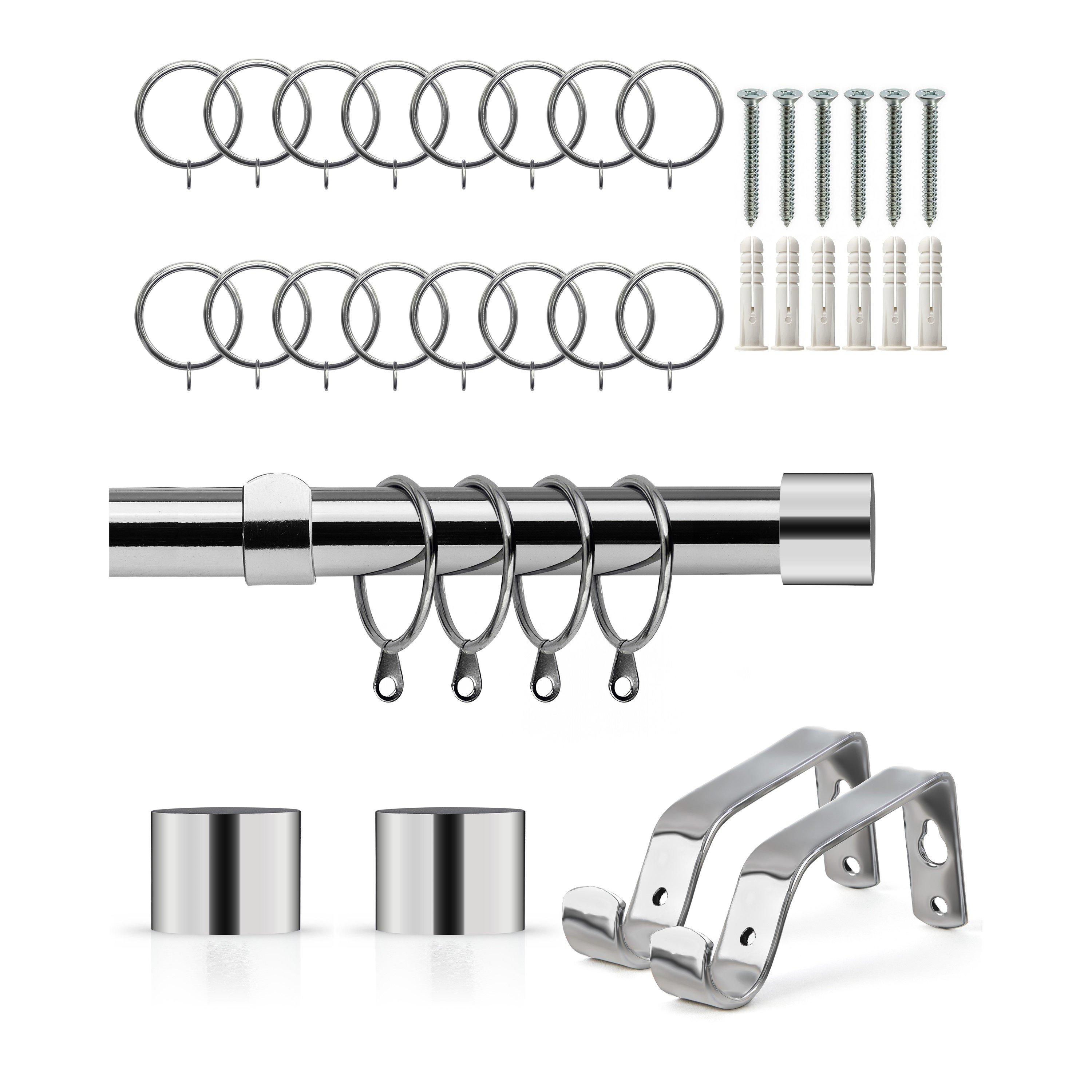 Curtain Pole with Rings Extendable Full Stop