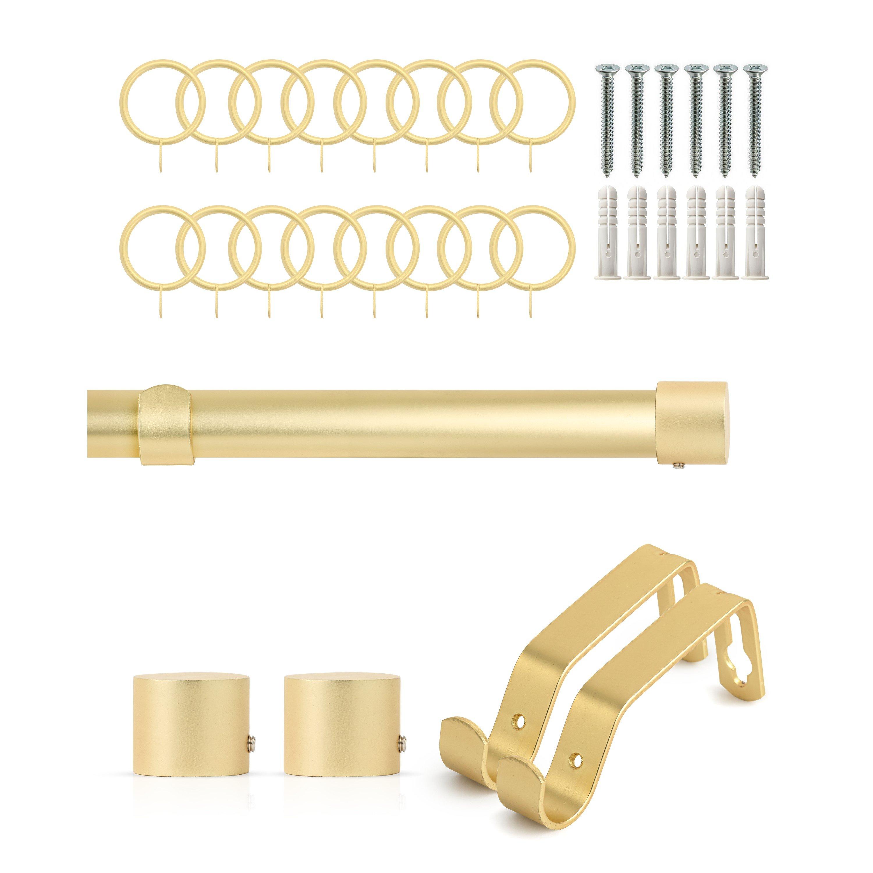 Curtain Pole with Rings Extendable Full Stop