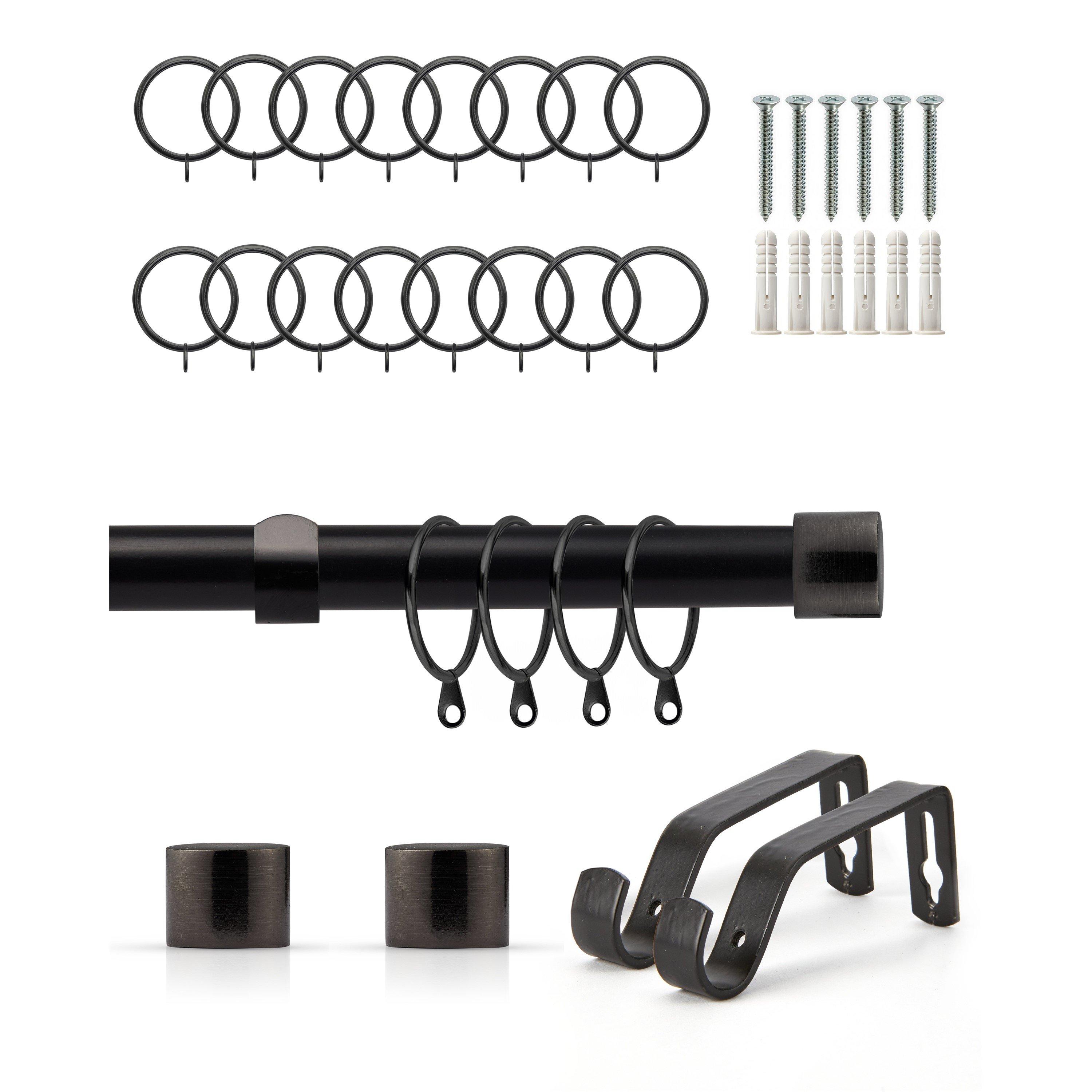 Curtain Pole with Rings Extendable Full Stop