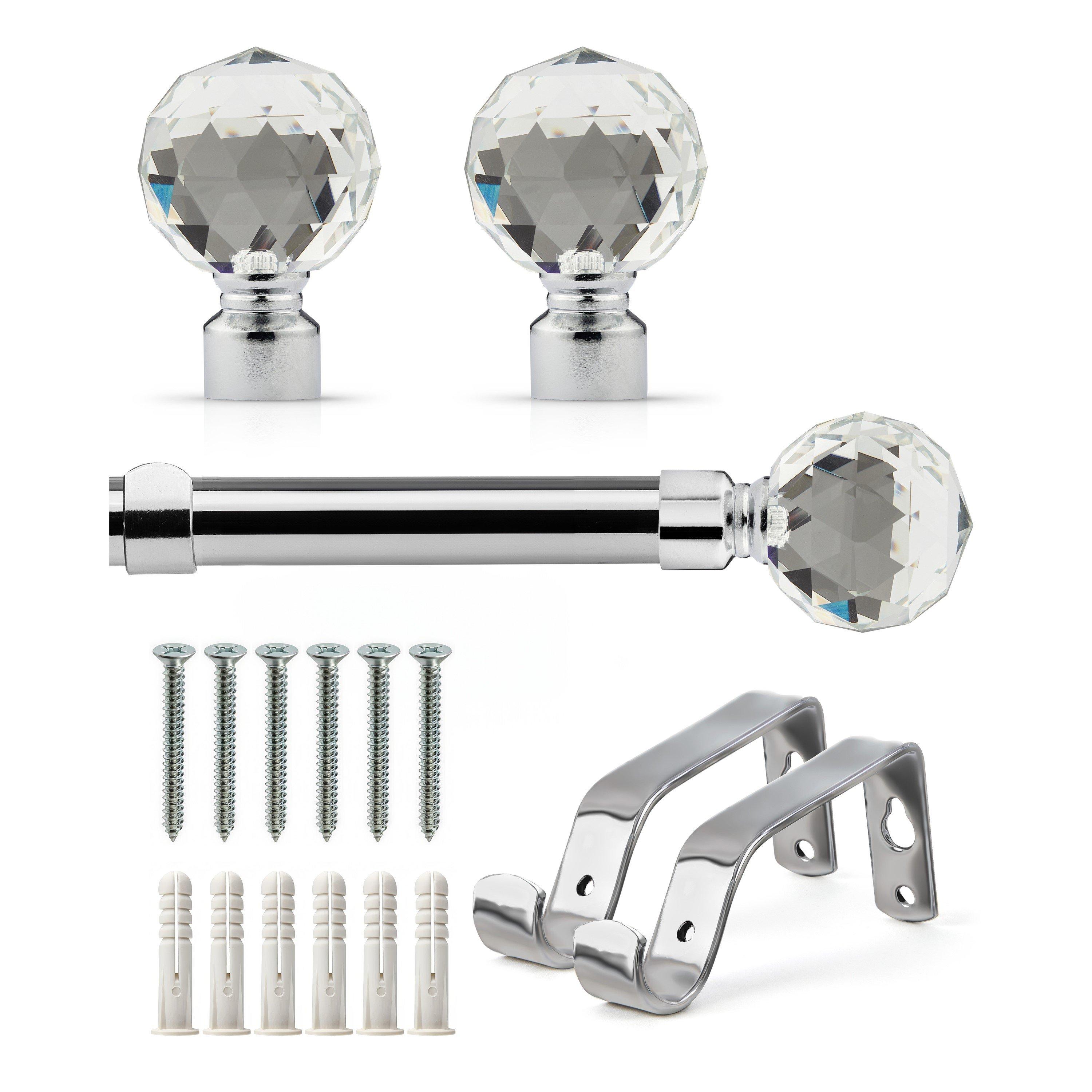 Chrome - Emma Barclay - Curtain Pole Extendable Crystal - 1