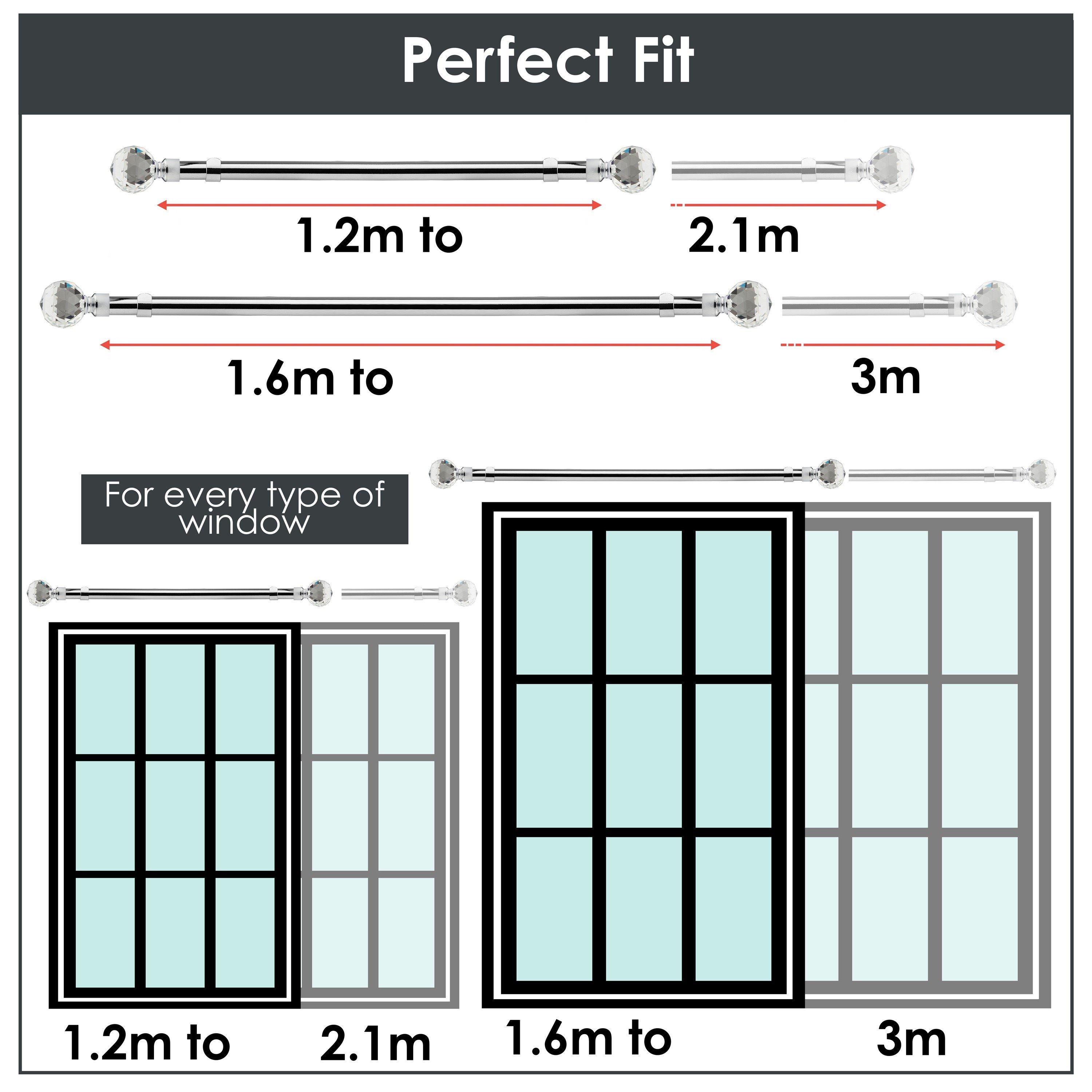Chrome - Emma Barclay - Curtain Pole Extendable Crystal - 4
