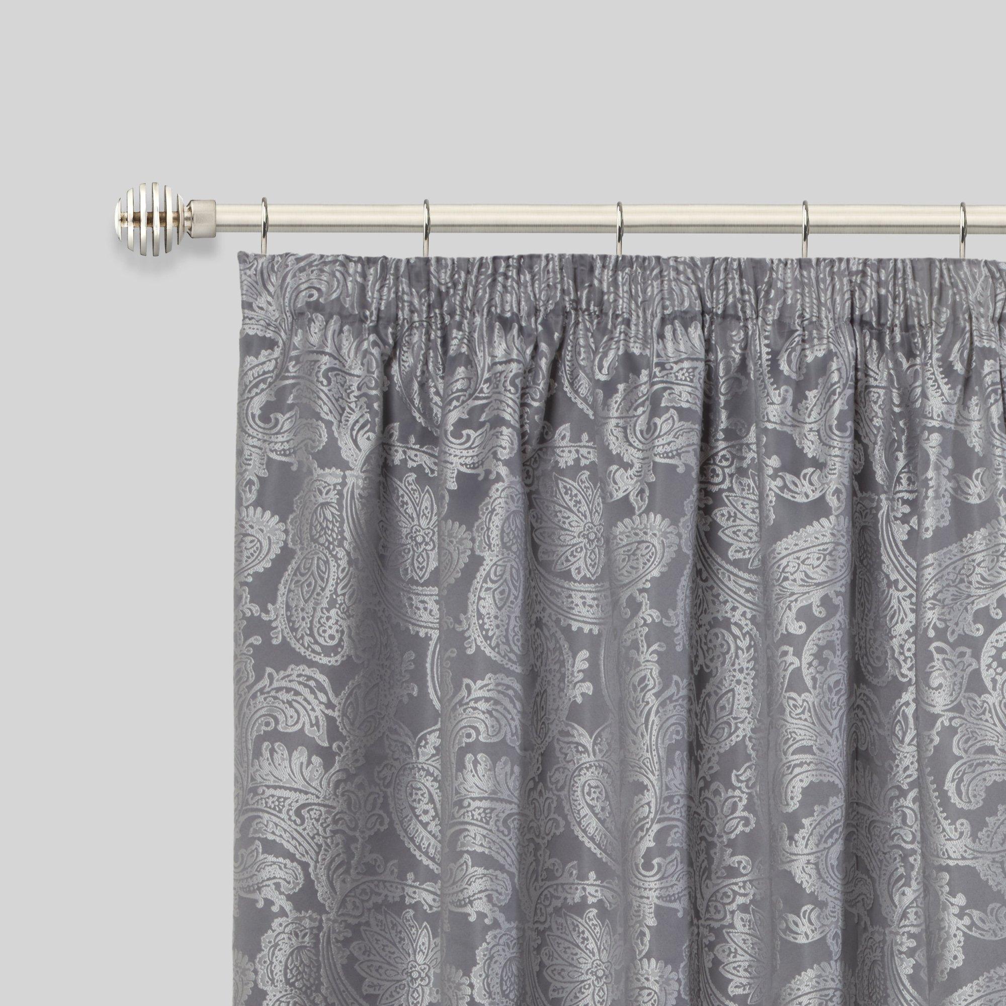 Brushed Silver - Emma Barclay - Curtain Pole with Rings Extendable Slice - 2