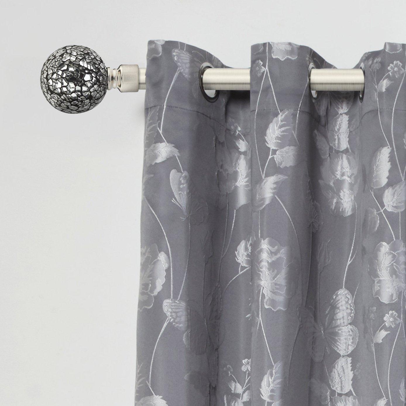 Brushed Silver - Emma Barclay - Curtain Pole Extendable Cut Glass - 3