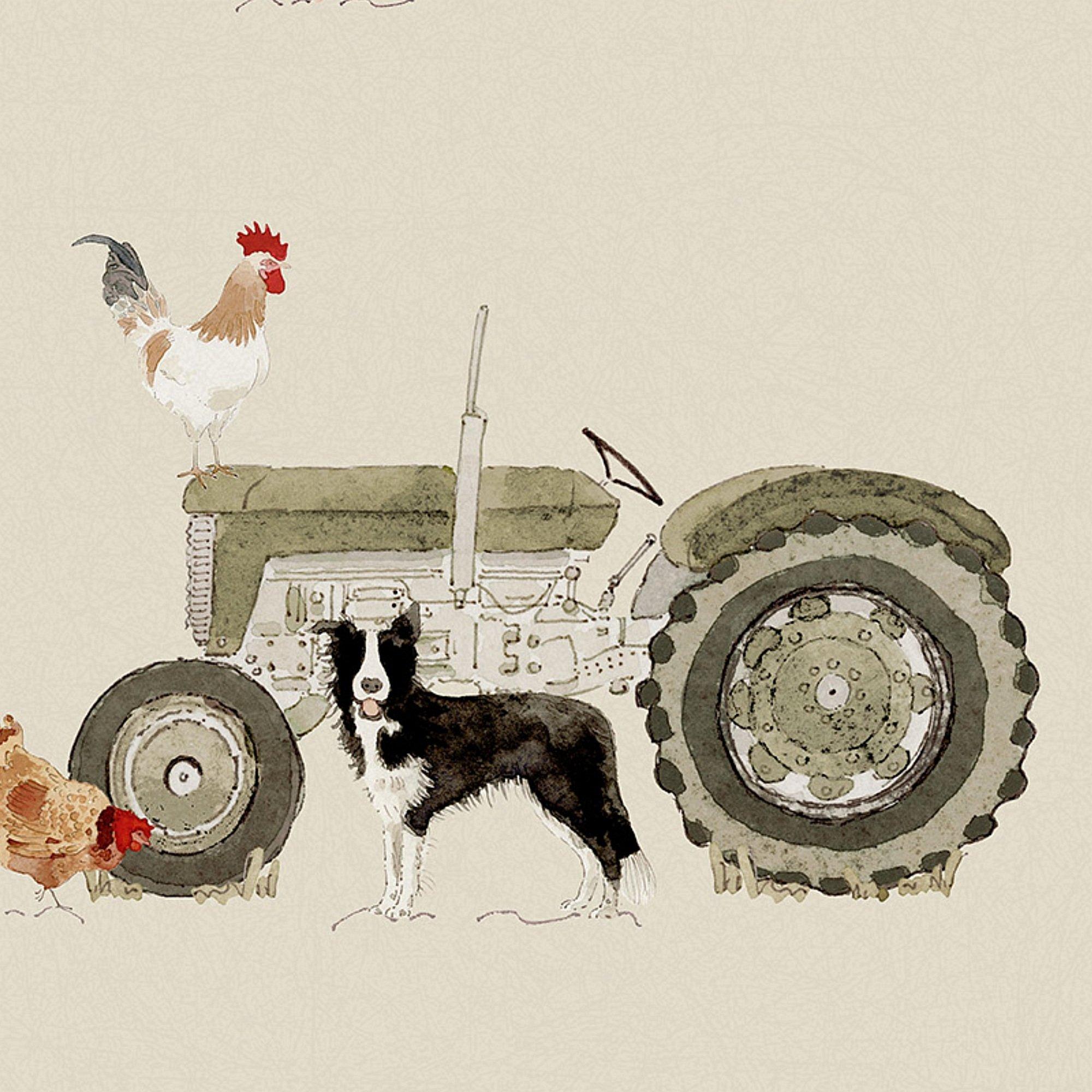 Green - Sophie Allport - Farm Friends Hambleton Wallpaper - 4