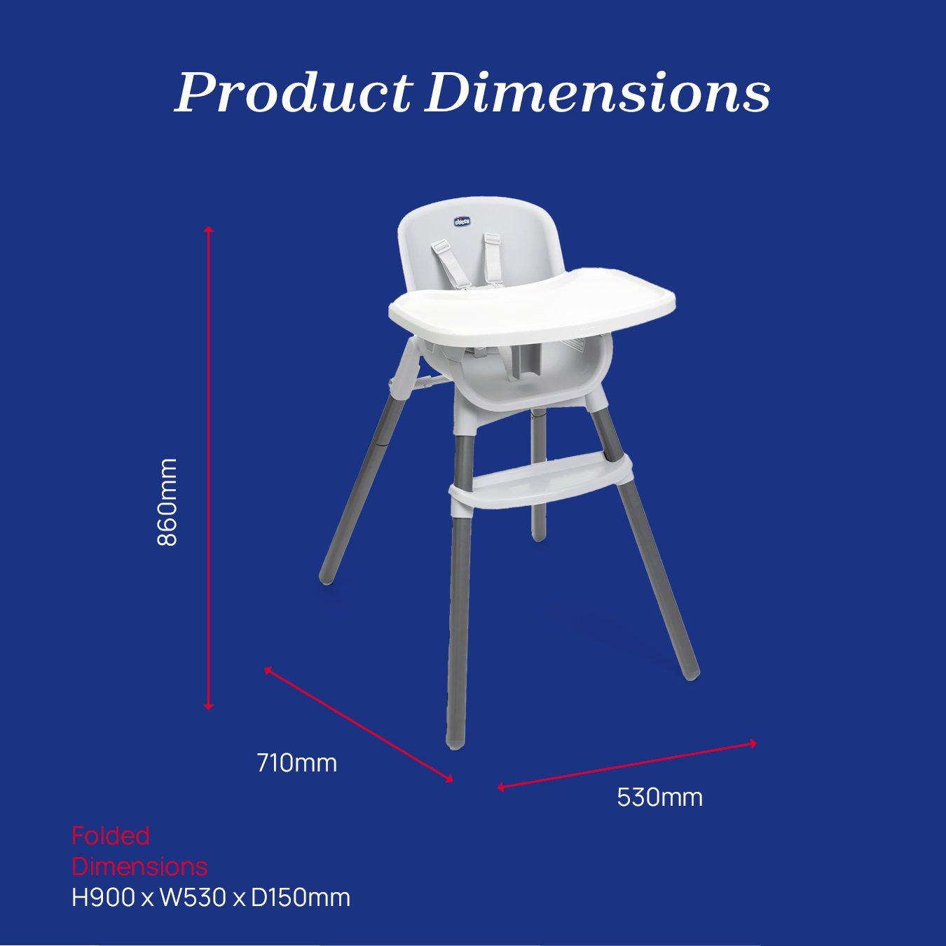 Moon Grey - Chicco - Zest 3-in-1 Folding Multi-Stage Highchair - 7