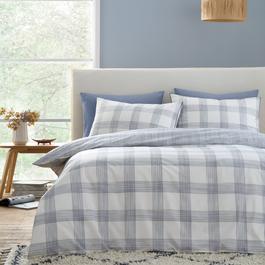 Bianca Marlow Check 200 TC Cotton Percale Duvet Cover Set