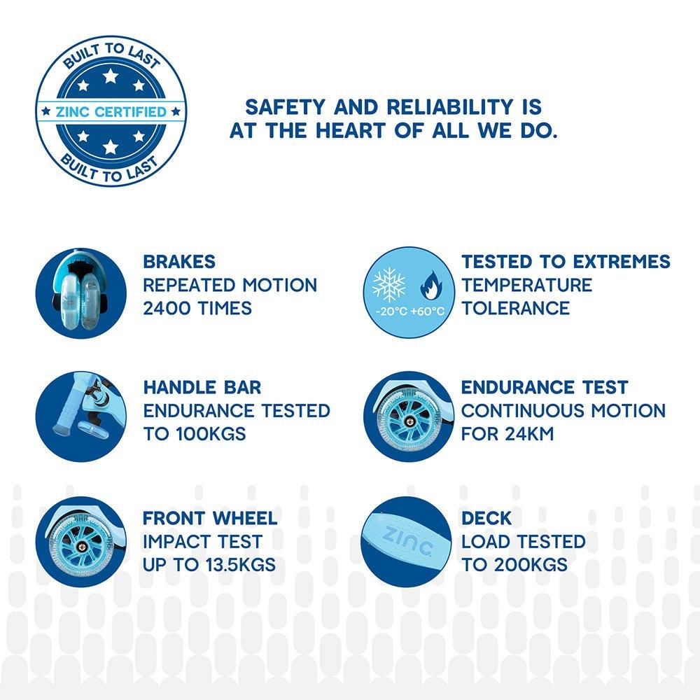 Blue - Zinc - Flyte Three Wheeled Scooter - 13