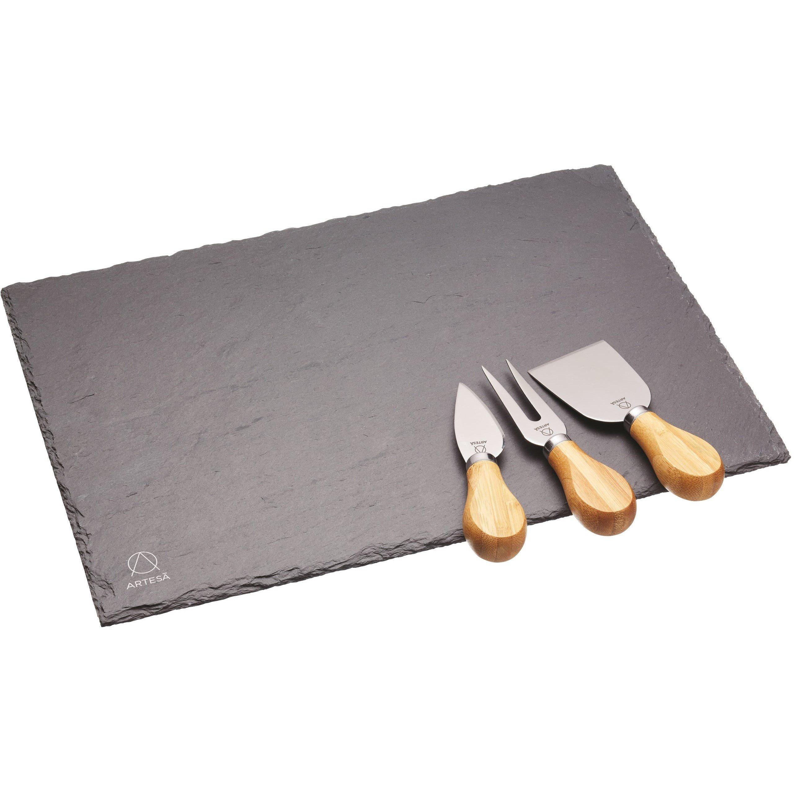Black - Artesa - Cheese Platter & Knife Set - 1