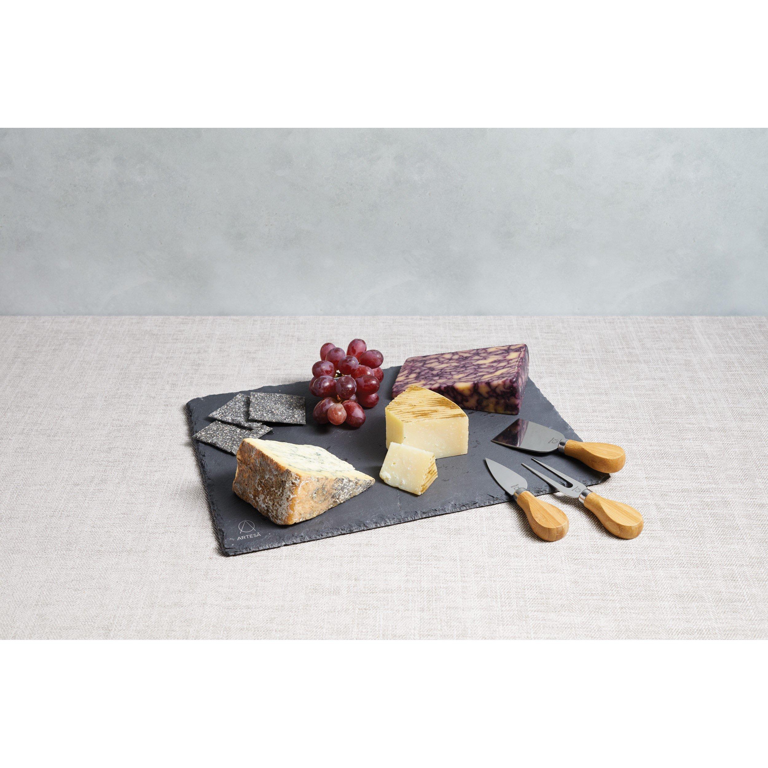Black - Artesa - Cheese Platter & Knife Set - 3