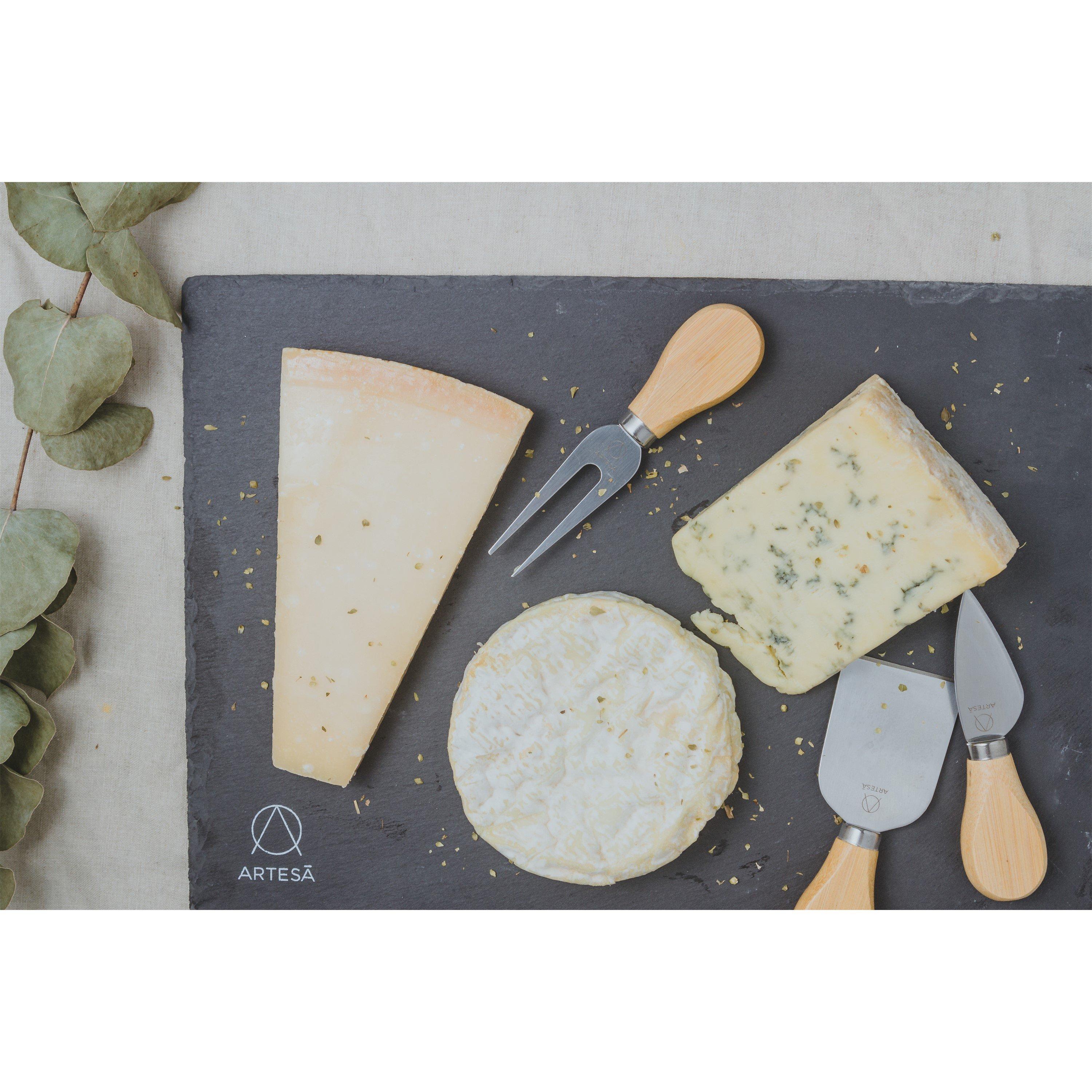 Black - Artesa - Cheese Platter & Knife Set - 4