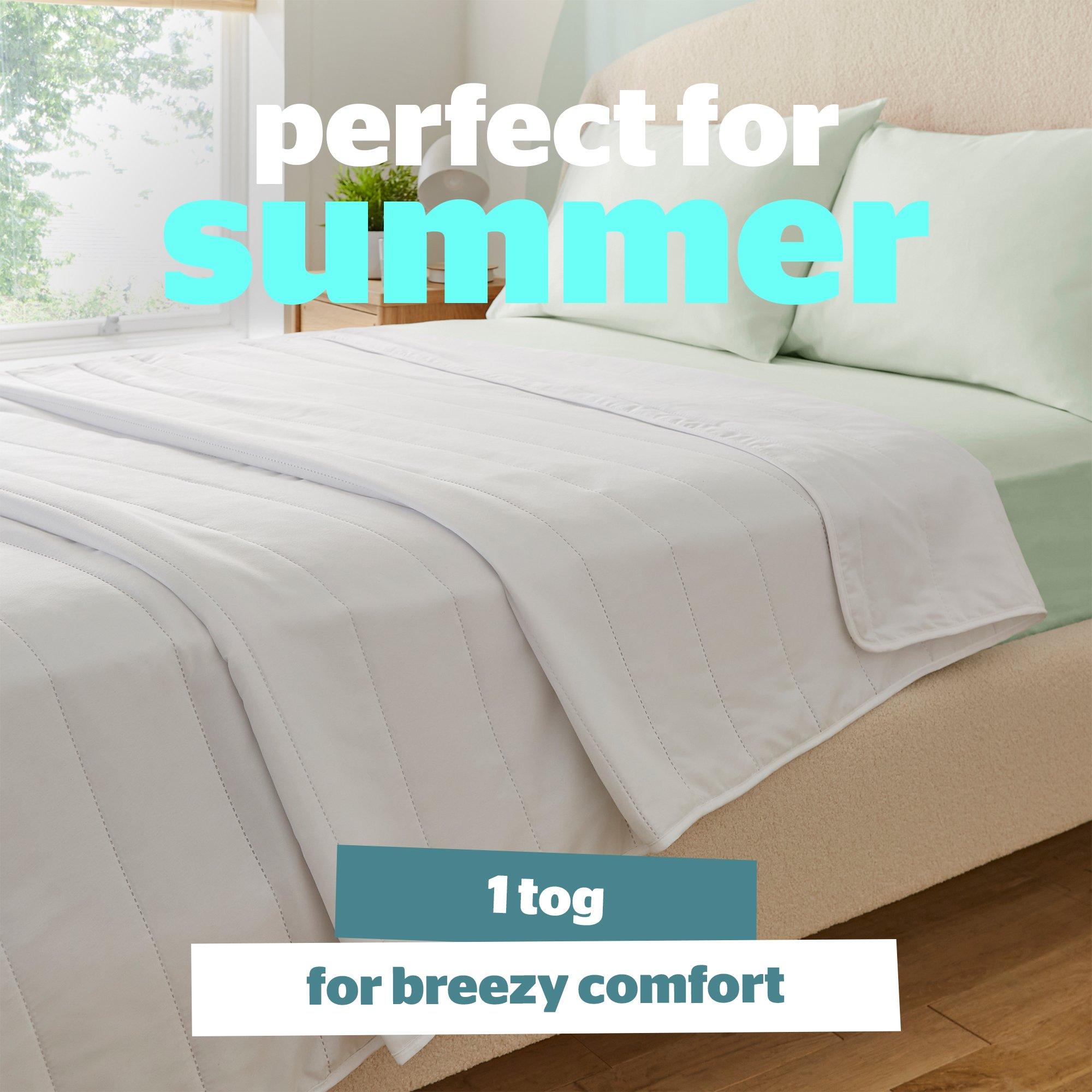 White - Silentnight - Summer Breeze 1 Tog Duvet - 2