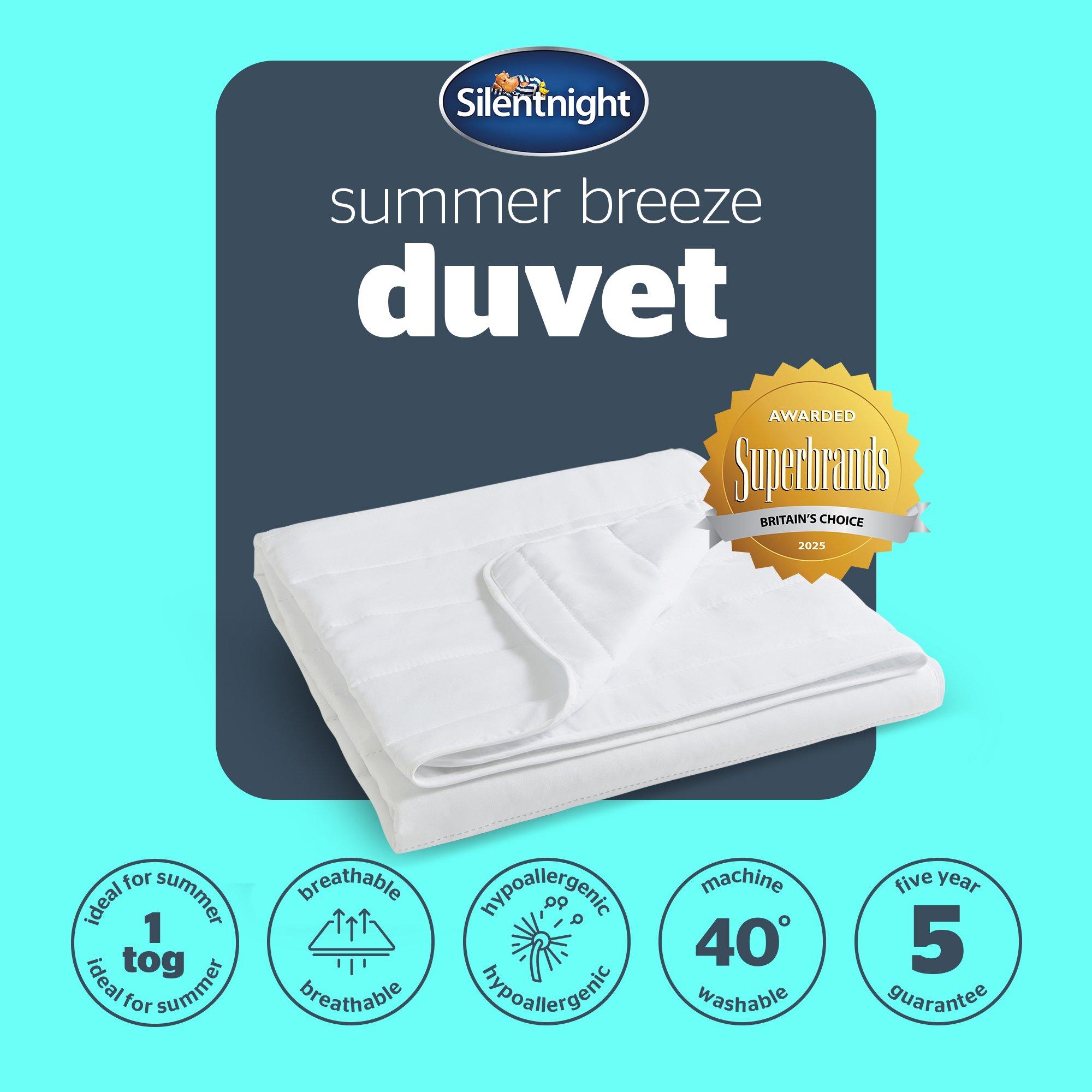 White - Silentnight - Summer Breeze 1 Tog Duvet - 7