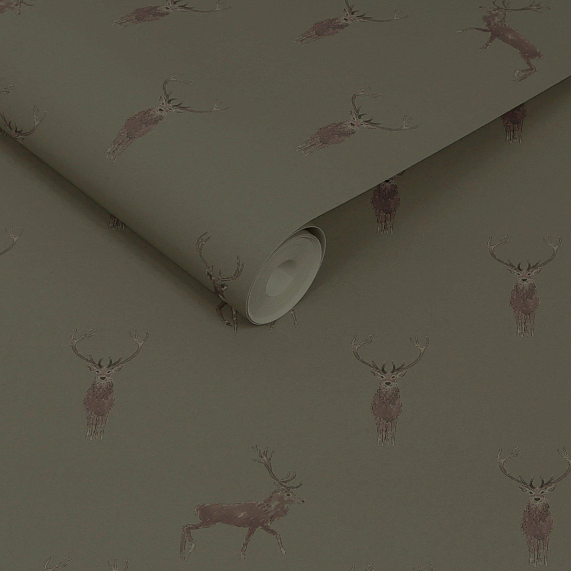 Charcoal - Sophie Allport - Highland Stag Wallpaper - 3