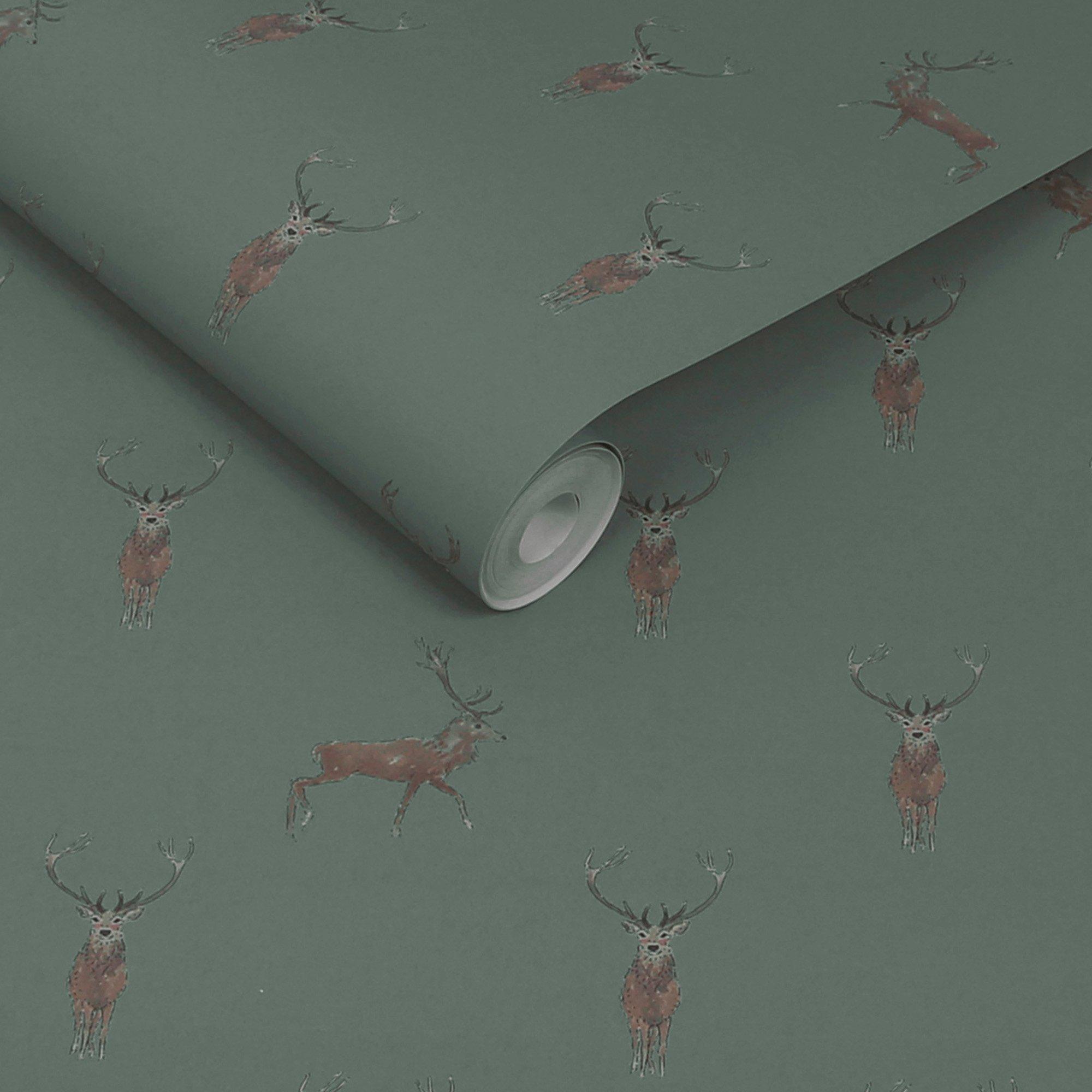 Dark Heritage T - Sophie Allport - Highland Stag Wallpaper - 3