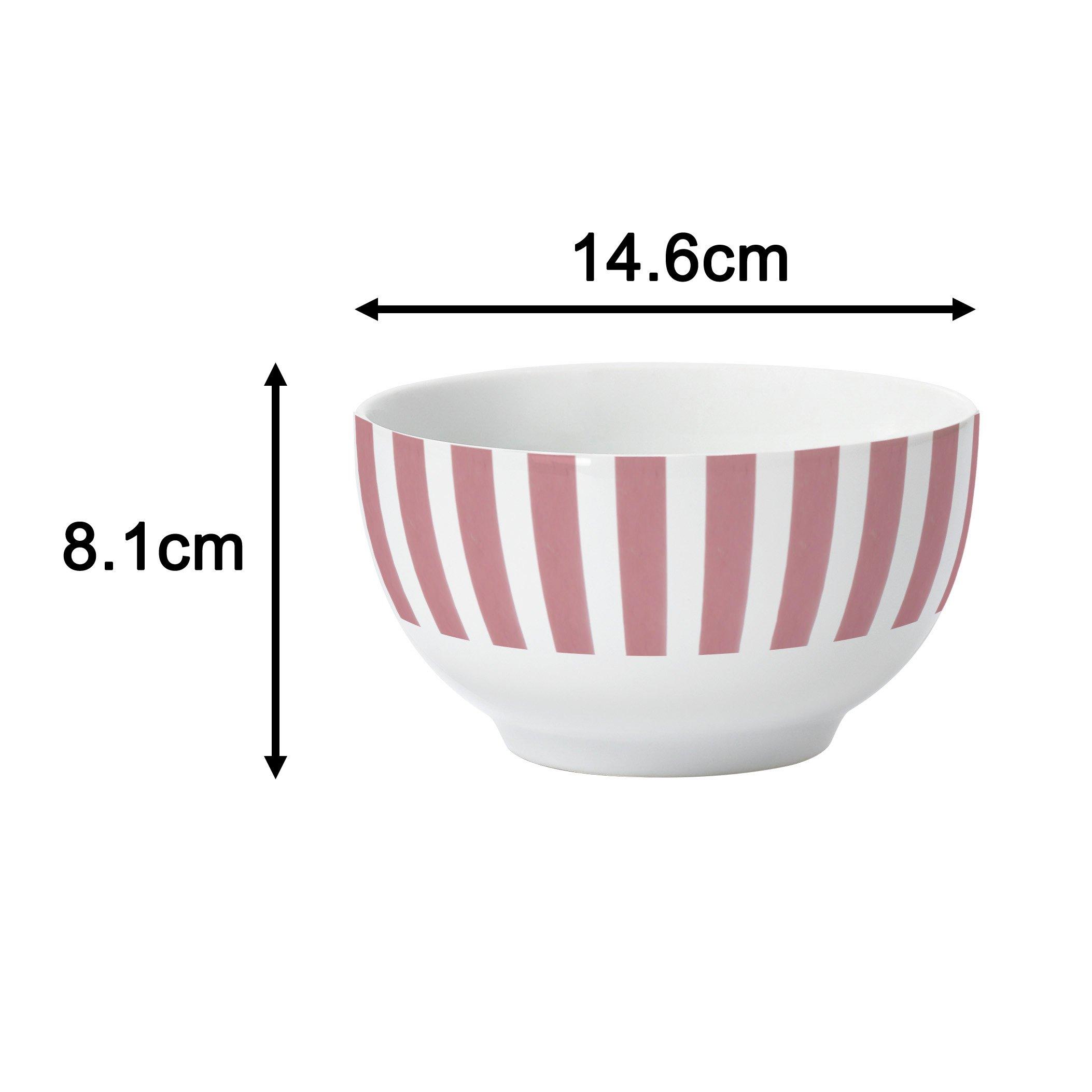 Pink - Waterside - 24pc Pink Split Stripe Dinner Set - 6