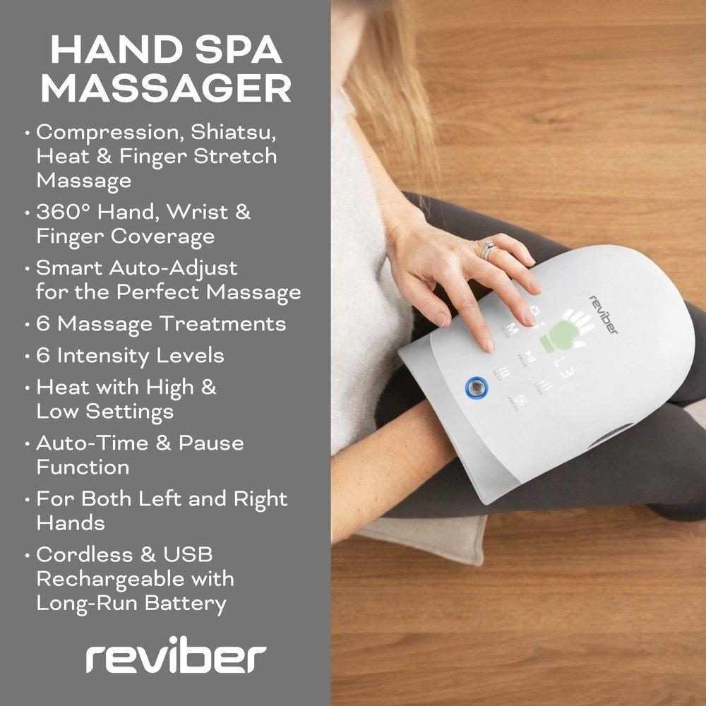 White - Reviber - Reviber Hand Spa Massager with Heat & Finger Stret - 4
