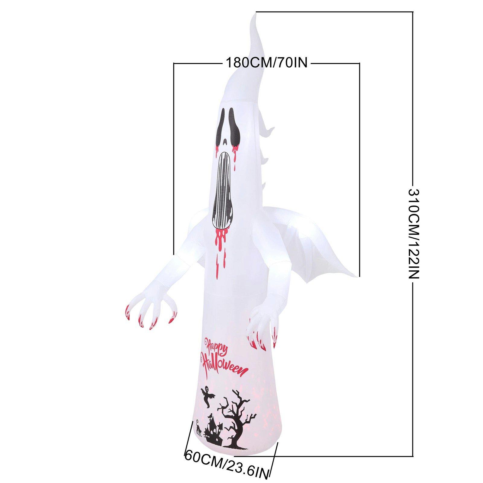 White - LIFE IDEAS - 10.2FT Halloween Inflatable Scream Ghost - 2