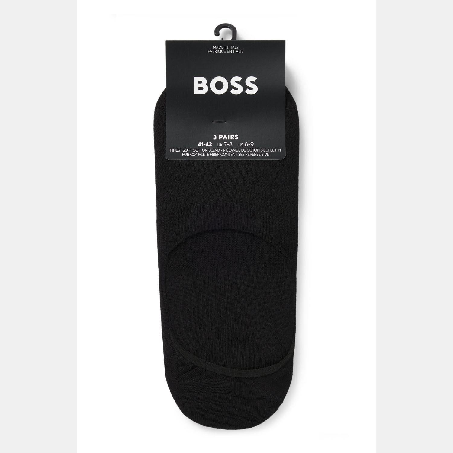 Black - Boss - 3 Pack of Invisble Socks - 3