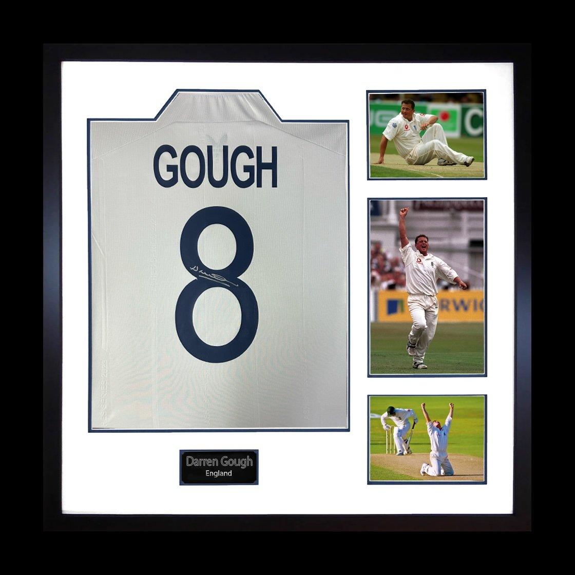 White - The Fan Cave - Darren Gough Signed England Shirt Elite Frame - 1