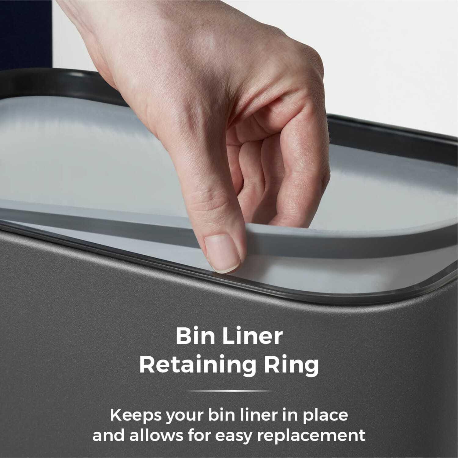 Titanium - Tower - Tower Square sensor bin with Fingerprint Proof Coat - 6