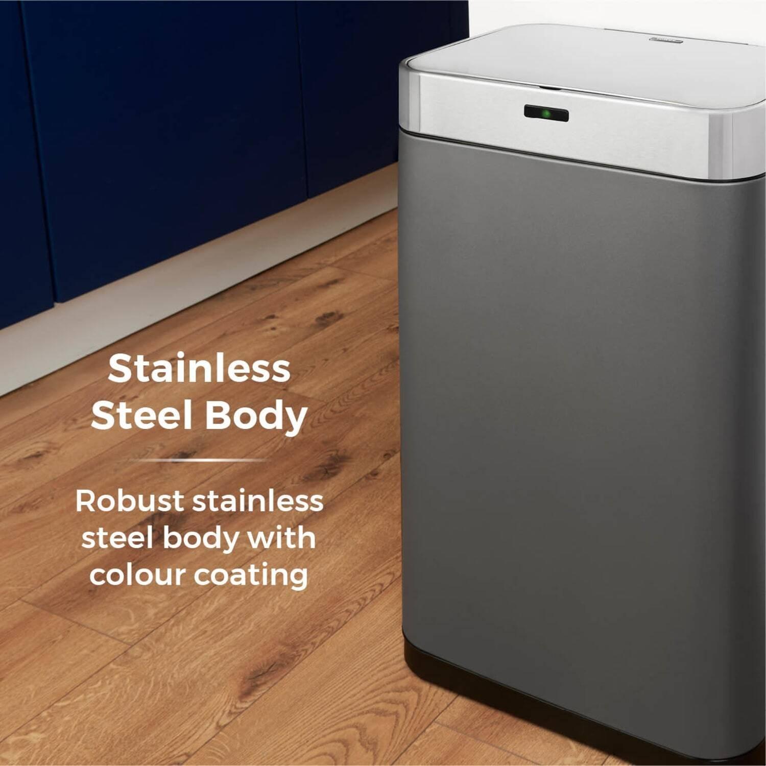 Titanium - Tower - Tower Square sensor bin with Fingerprint Proof Coat - 7