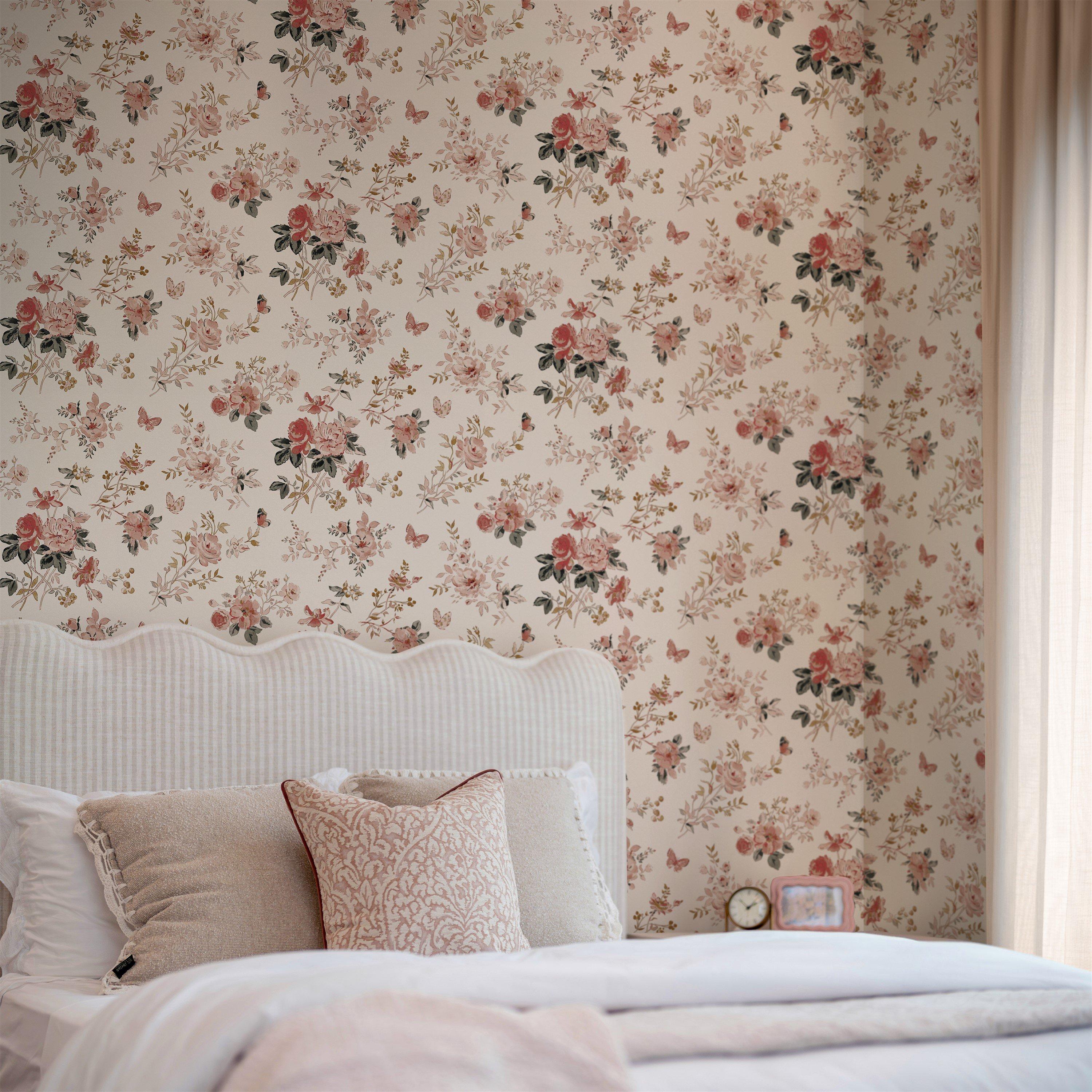 Pink - Sophie Allport - Vintage Rose Chalk Blush Wallpaper - 2