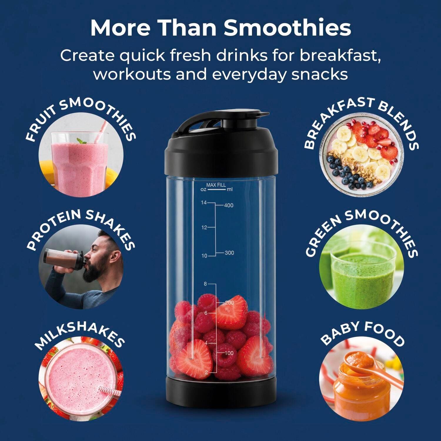Black - Tower - Tower Portable Rechargeable Blender Cordless USB - 4