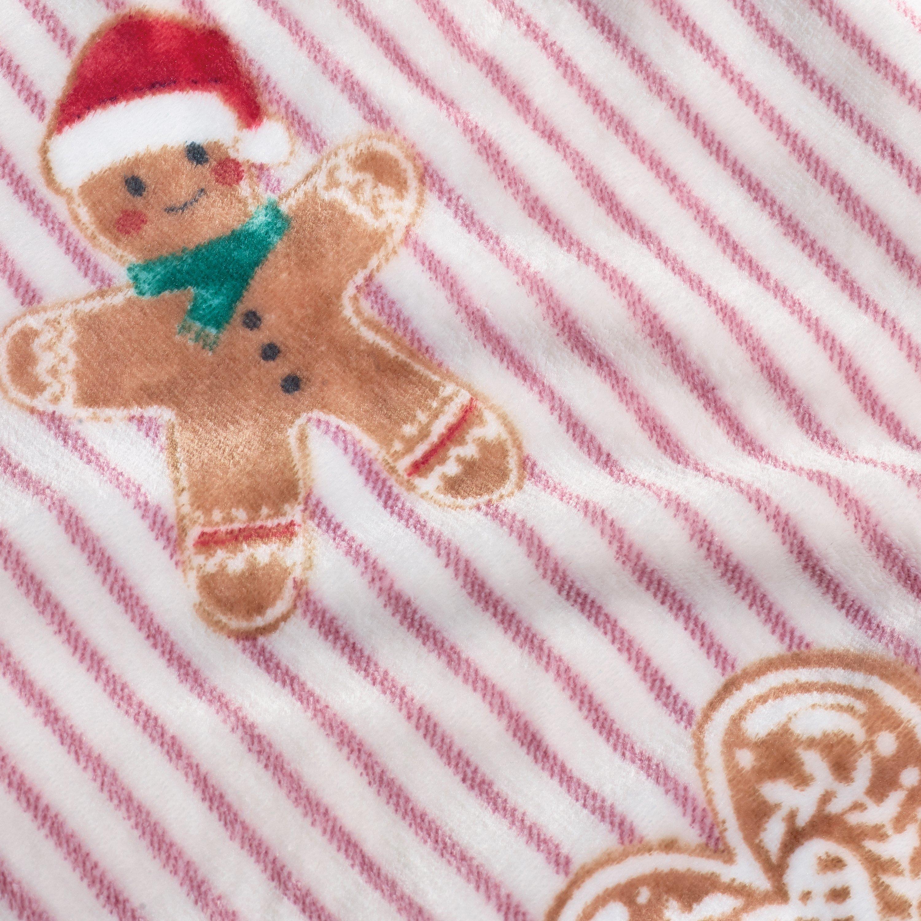 Natural - Catherine Lansfield - Christmas Gingerbread Stripe Cosy Blanket Throw - 3
