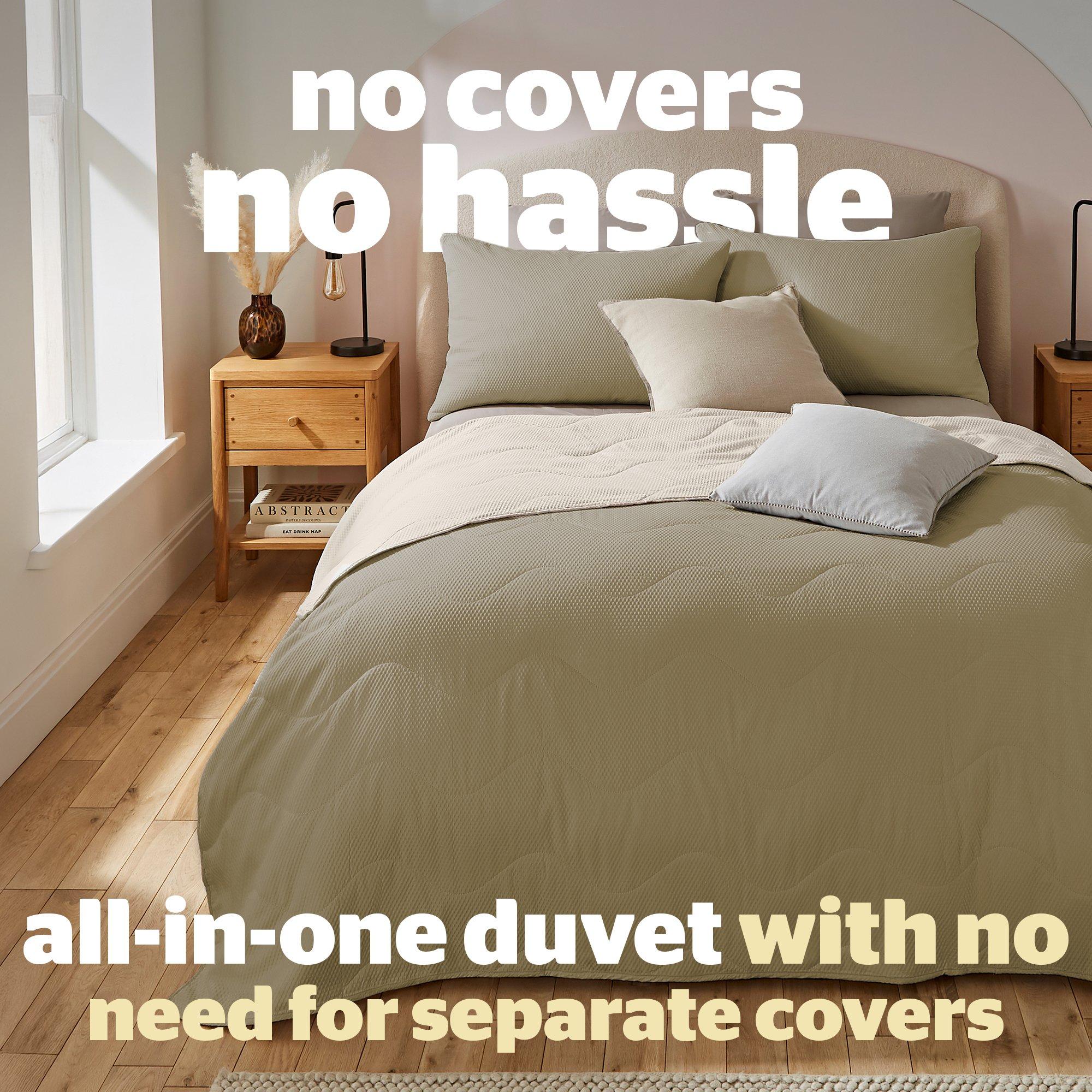 Sage - Silentnight - Summer Breeze Seersucker Coverless Duvet 2.5 Tog - 2