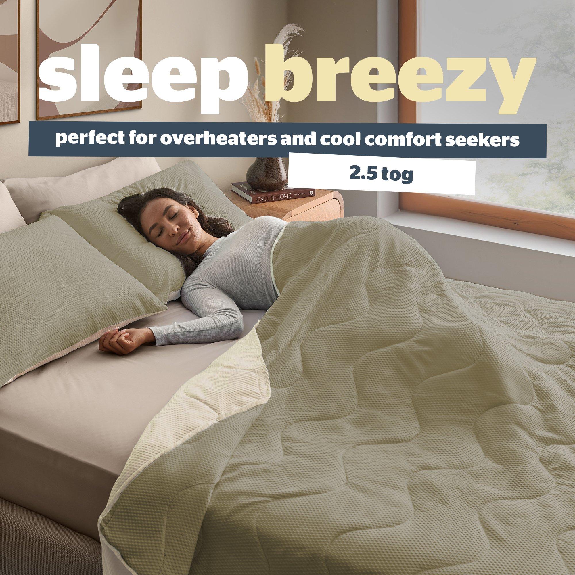 Sage - Silentnight - Summer Breeze Seersucker Coverless Duvet 2.5 Tog - 5