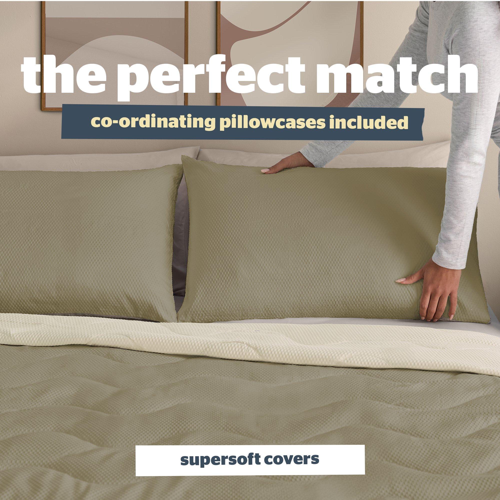 Sage - Silentnight - Summer Breeze Seersucker Coverless Duvet 2.5 Tog - 6