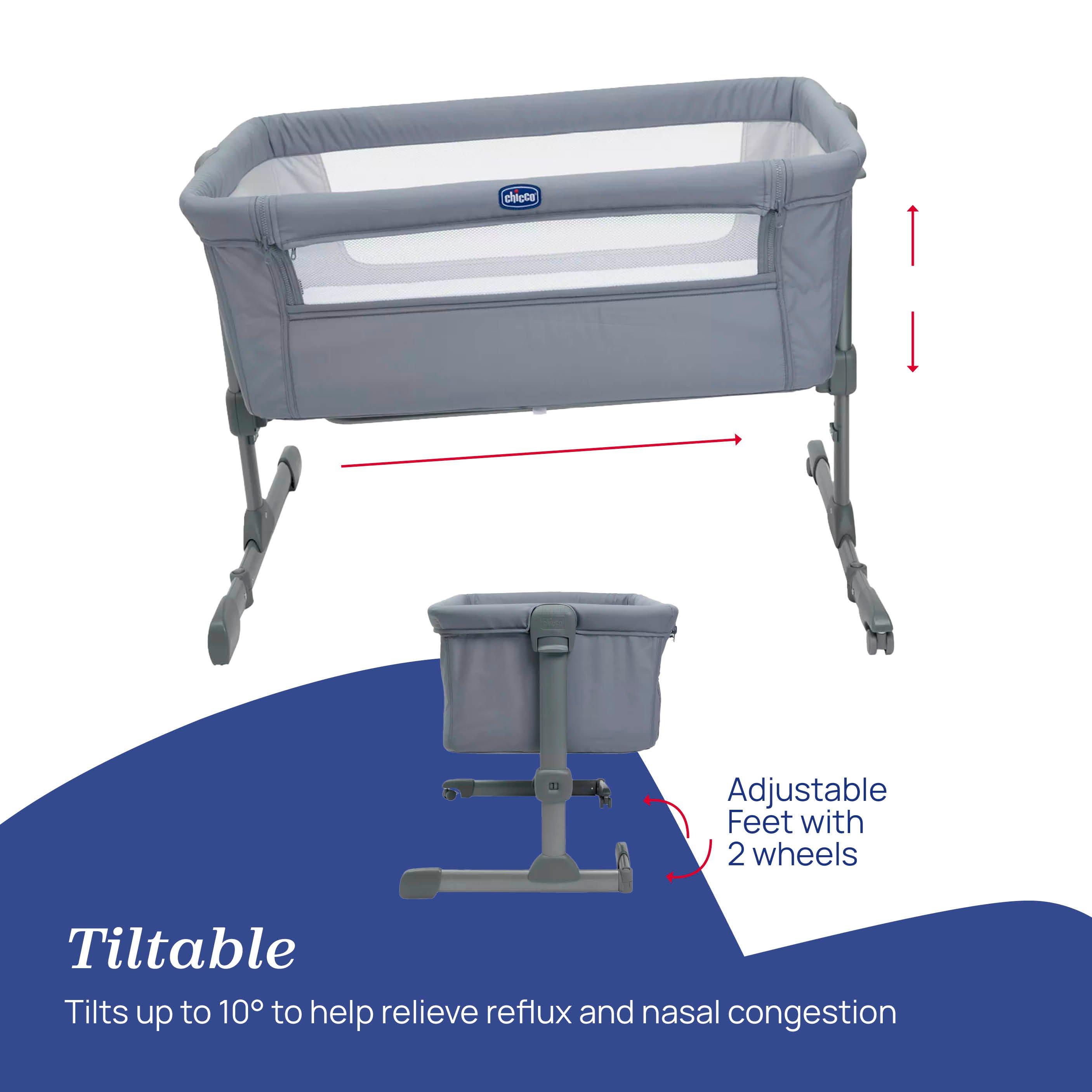 Stone - Chicco - Next2Me Essential Bedside Crib - 4