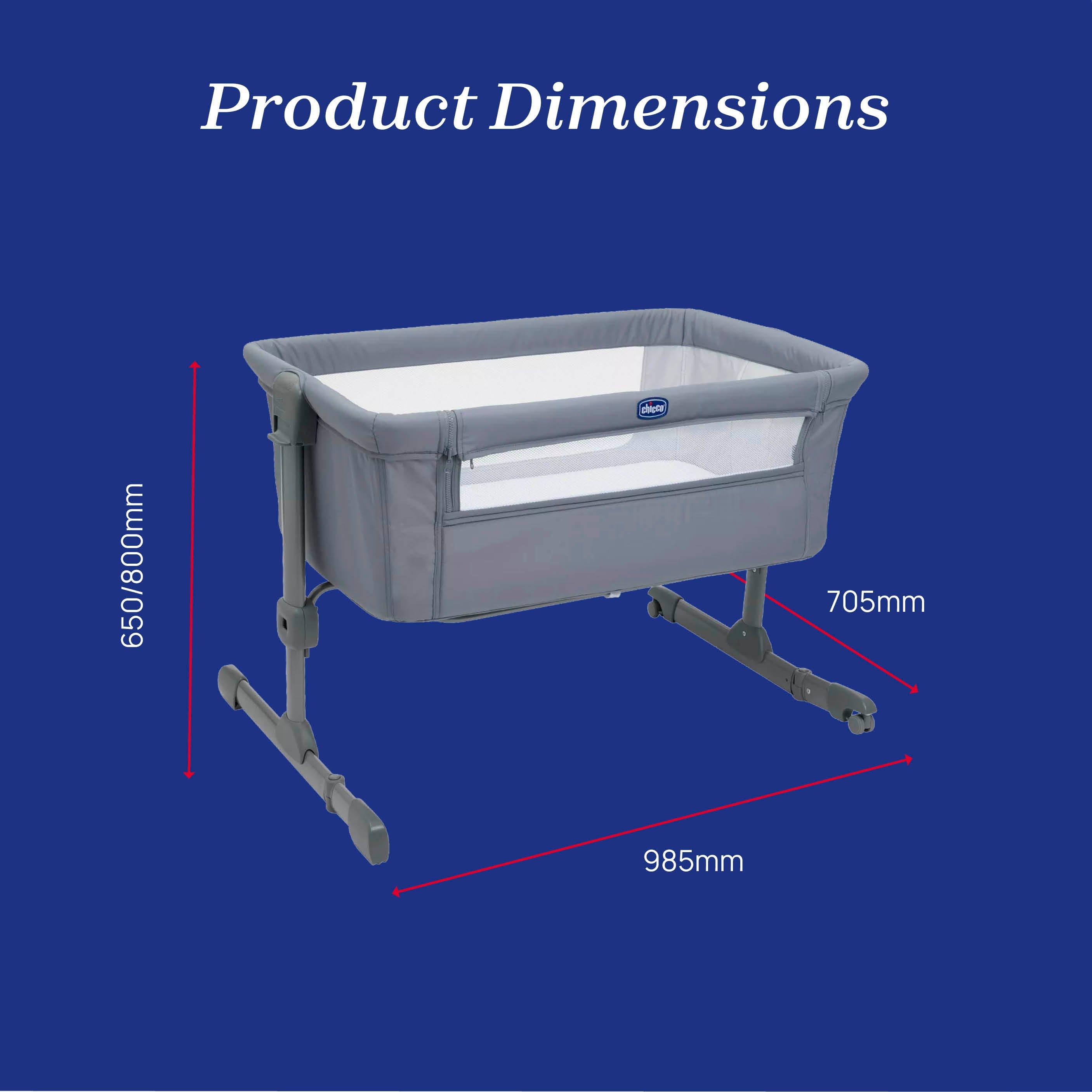 Stone - Chicco - Next2Me Essential Bedside Crib - 9