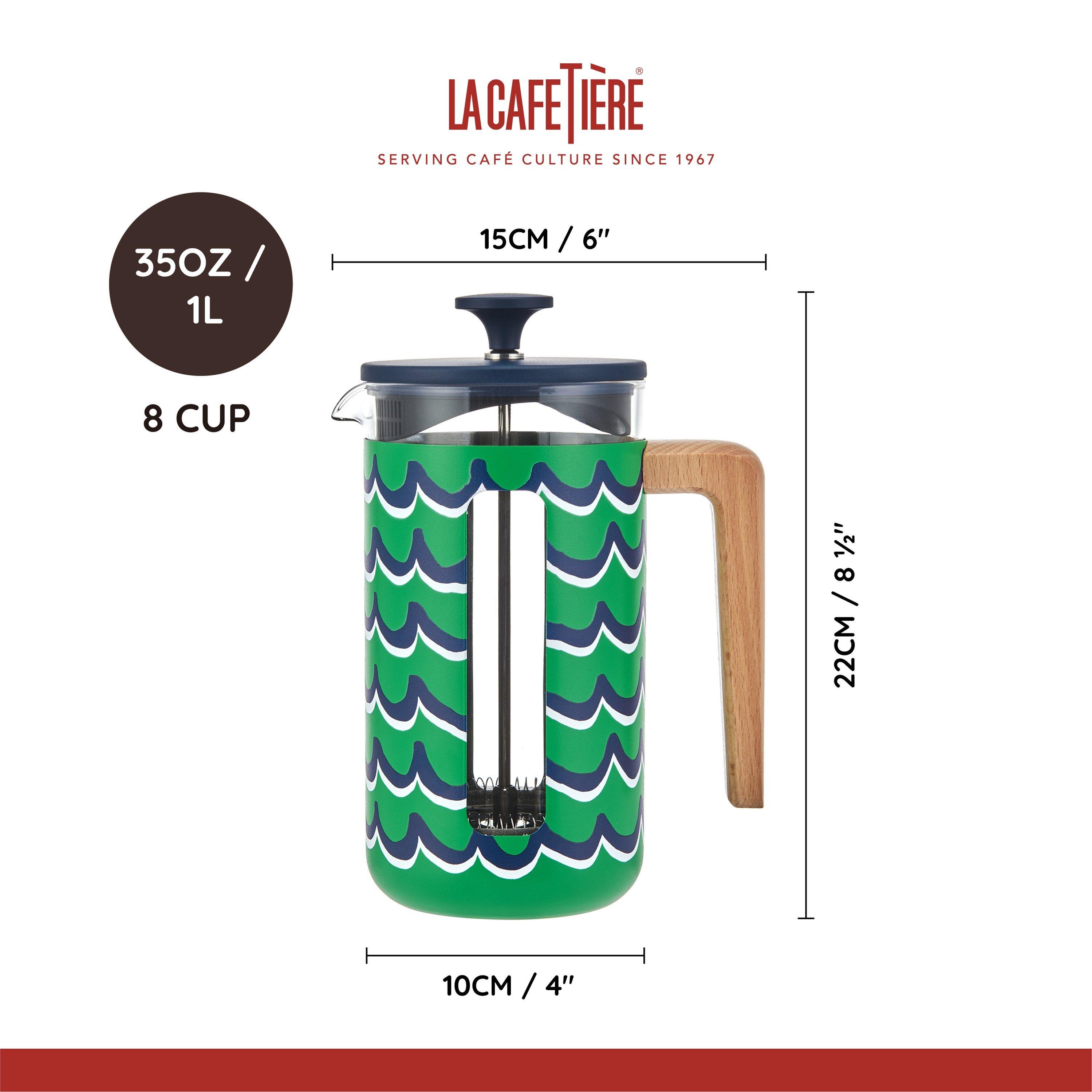 Cyan Tides - La Cafetiere - Pisa 8 Cup 1L Stainless Steel Cafetiere Cyan Tide - 2