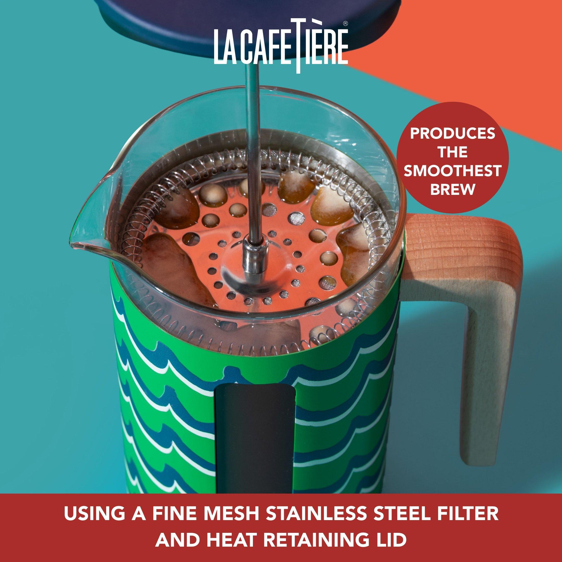 Cyan Tides - La Cafetiere - Pisa 8 Cup 1L Stainless Steel Cafetiere Cyan Tide - 4