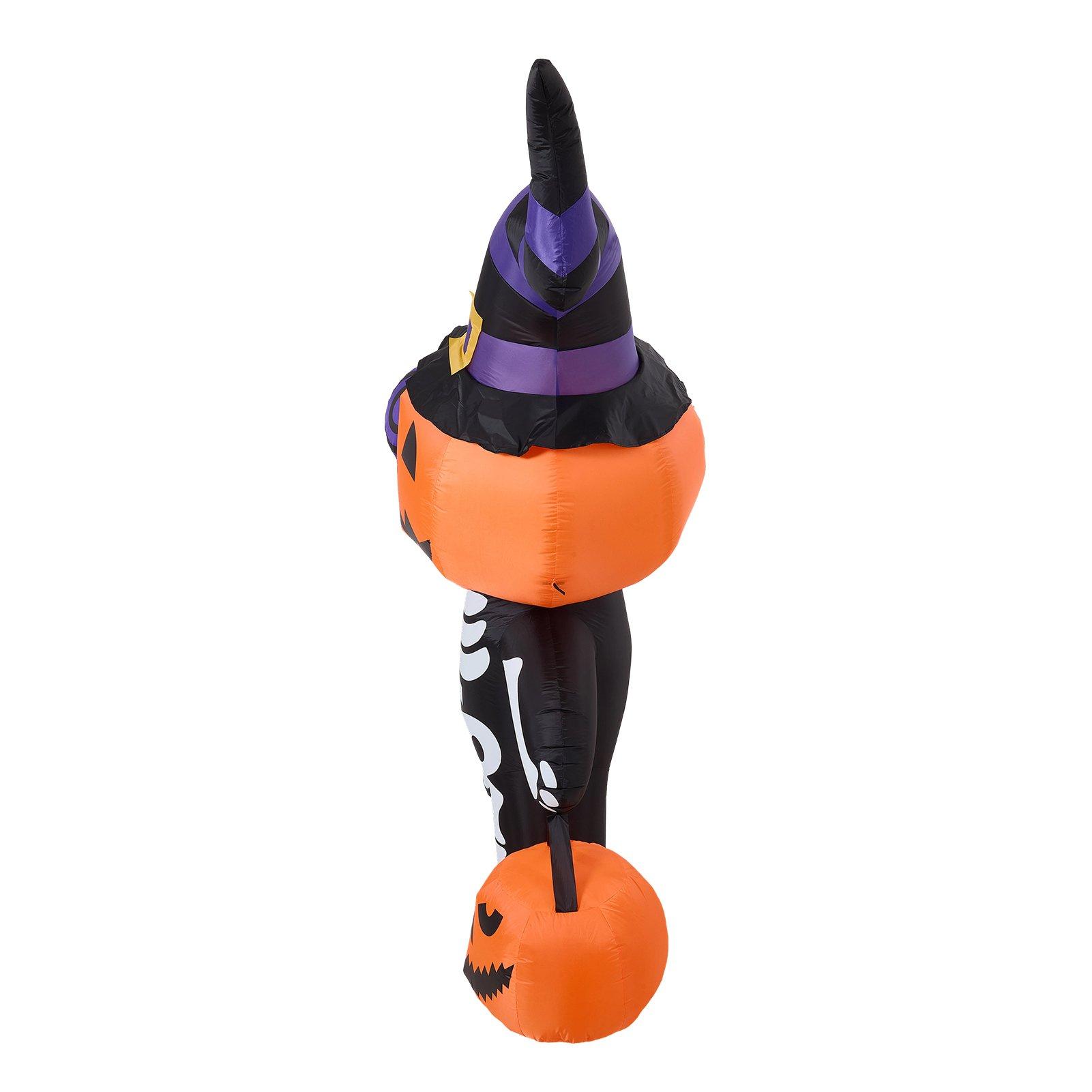 Multi - LIFE IDEAS - 8FT Halloween Inflatable Pumpkin-Headed Skeleton - 3
