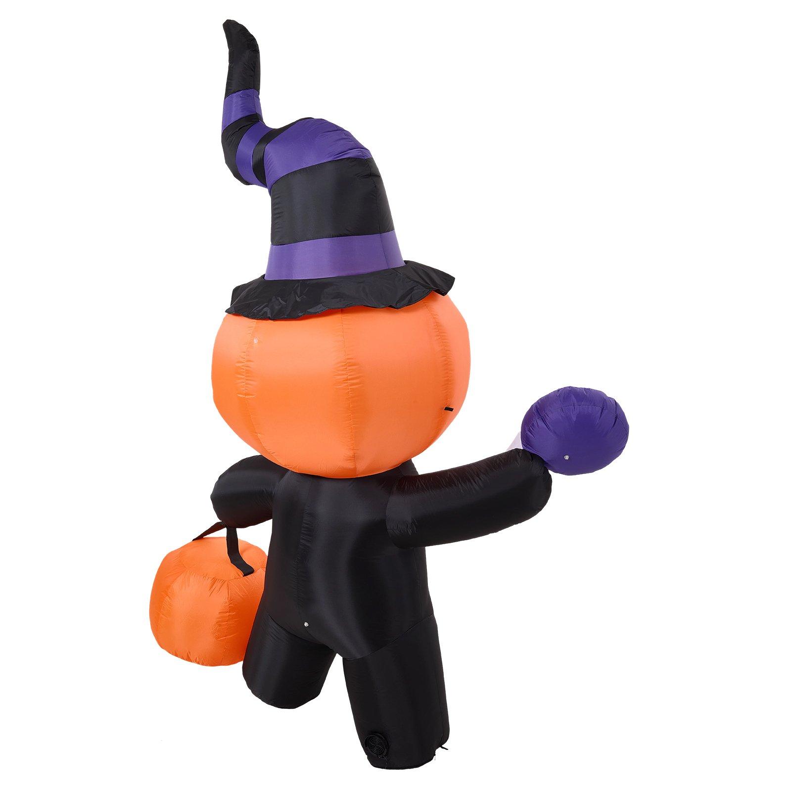 Multi - LIFE IDEAS - 8FT Halloween Inflatable Pumpkin-Headed Skeleton - 4