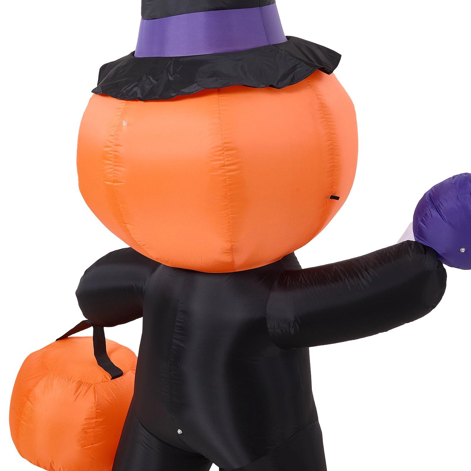 Multi - LIFE IDEAS - 8FT Halloween Inflatable Pumpkin-Headed Skeleton - 6