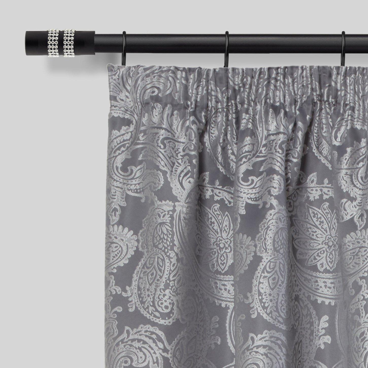 Matt Black - Emma Barclay - Curtain Pole with Rings Extendable Diamante - 4