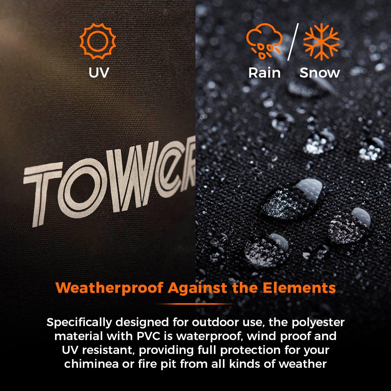 Black - Tower - Cover For Wood Burner Chiminea - 3